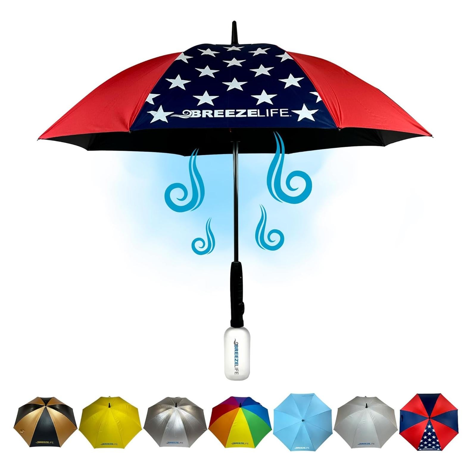 Paraguas Solar Mister Breeze con Ventilador y Nebulizador