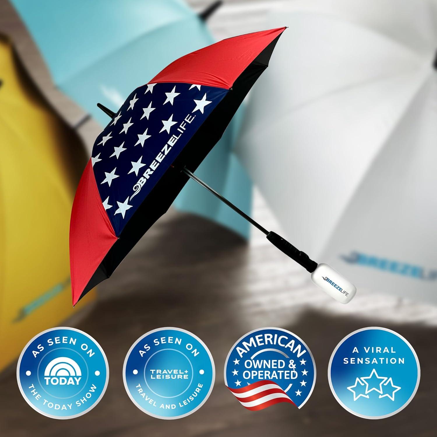 Paraguas Solar Mister Breeze con Ventilador y Nebulizador