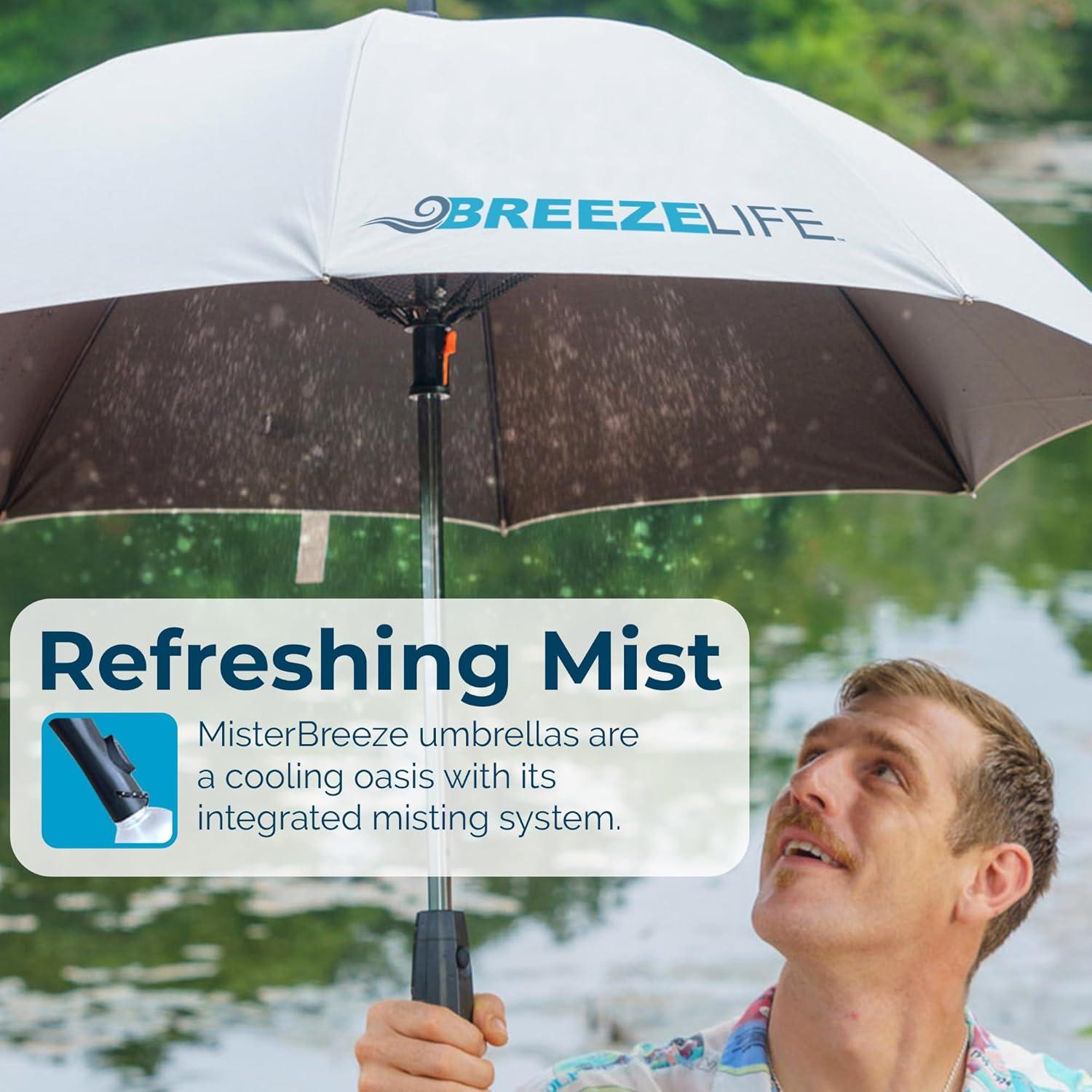 Paraguas Solar Mister Breeze con Ventilador y Nebulizador