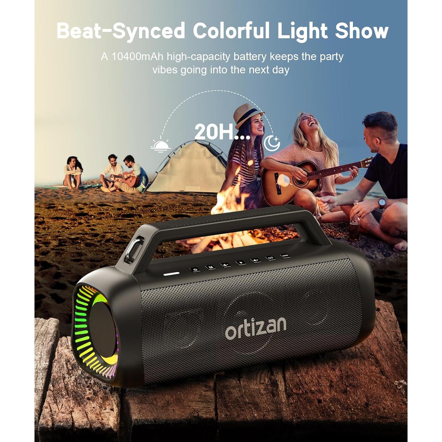 Altavoz Bluetooth Ortizan M12 80W Subwoofer Impermeable