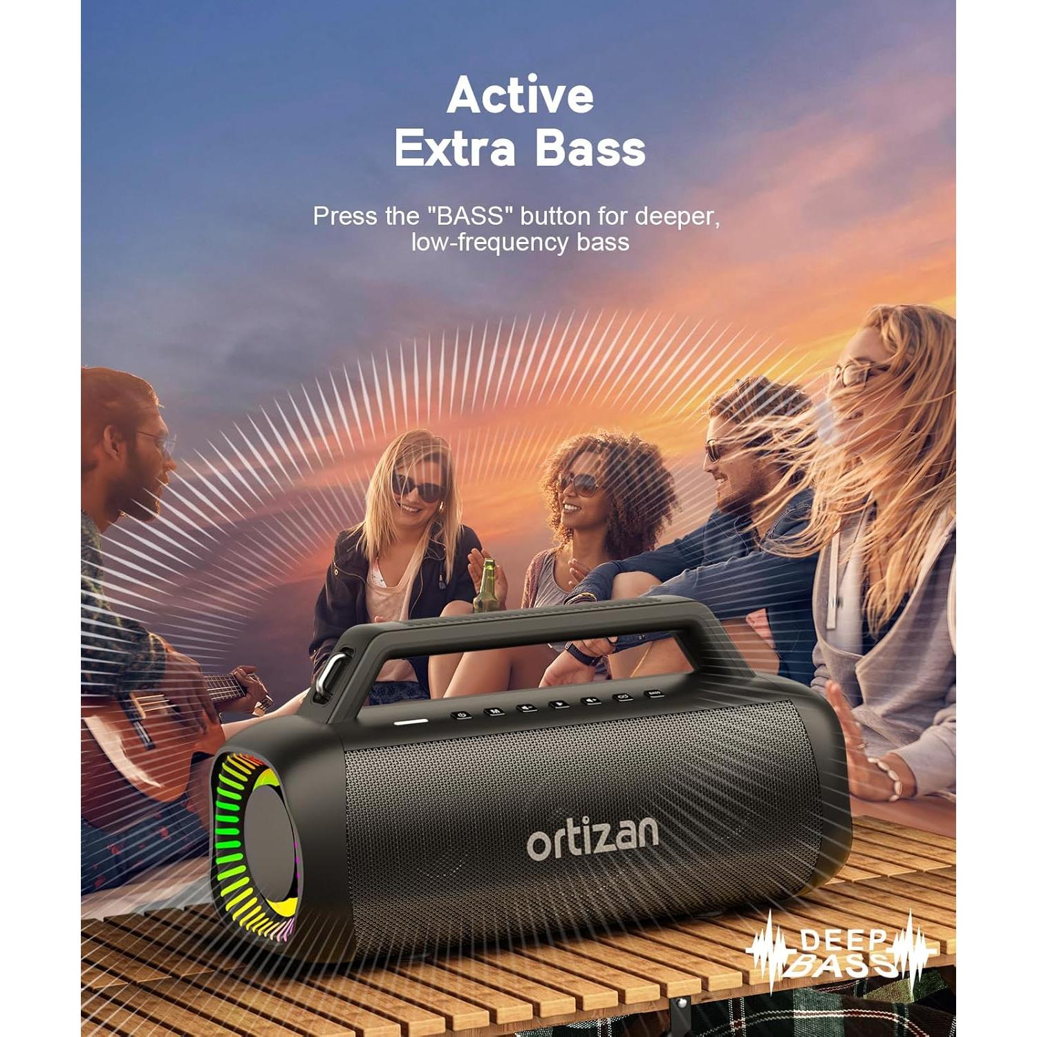 Altavoz Bluetooth Ortizan M12 80W Subwoofer Impermeable