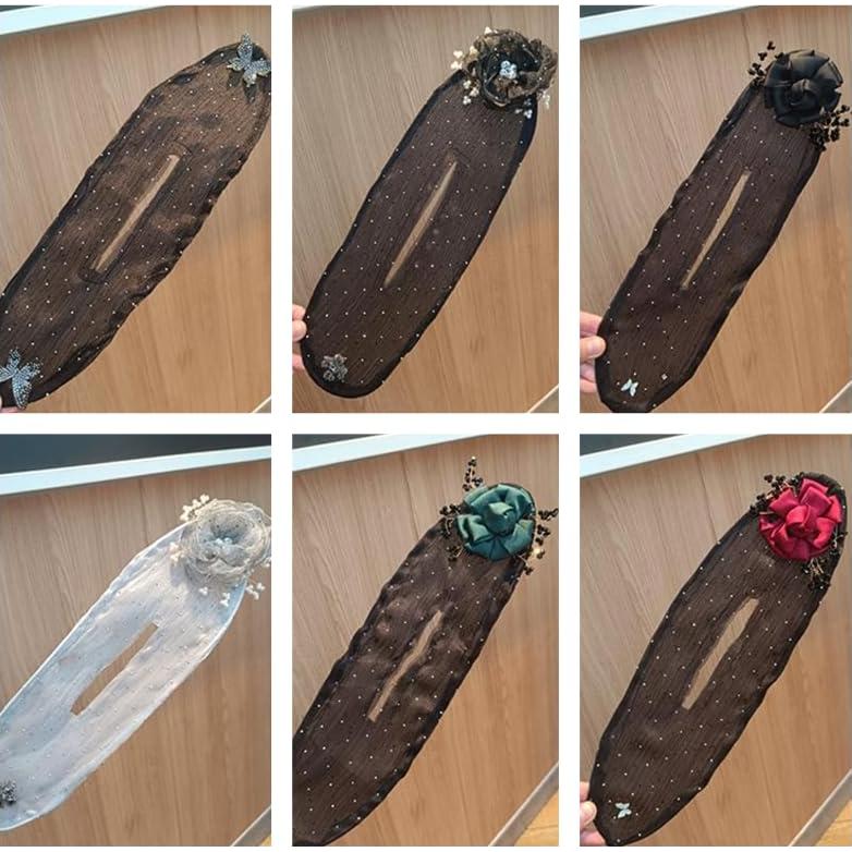 Juego de Clips para Cabello Rugwun 6Pcs con Flores Bordadas