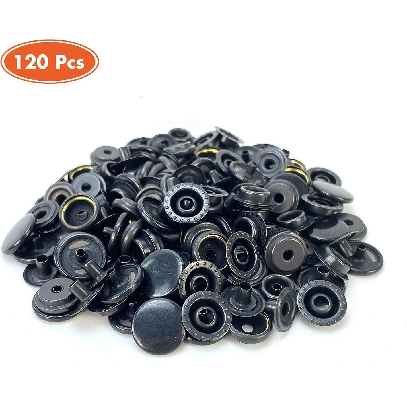 Kit de Botones a Presión HAPDEN 160 Pcs 15mm Acero Inoxidable