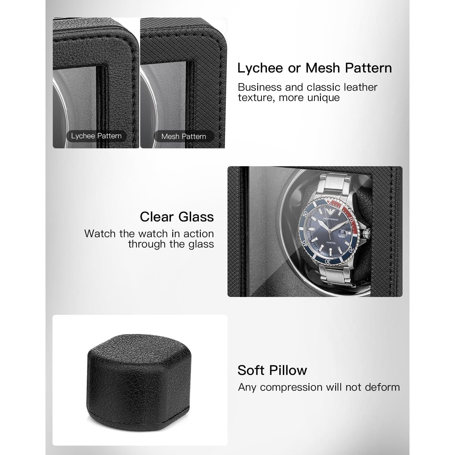 Reloj Winder Vlando Automático Negro con Motor Silencioso