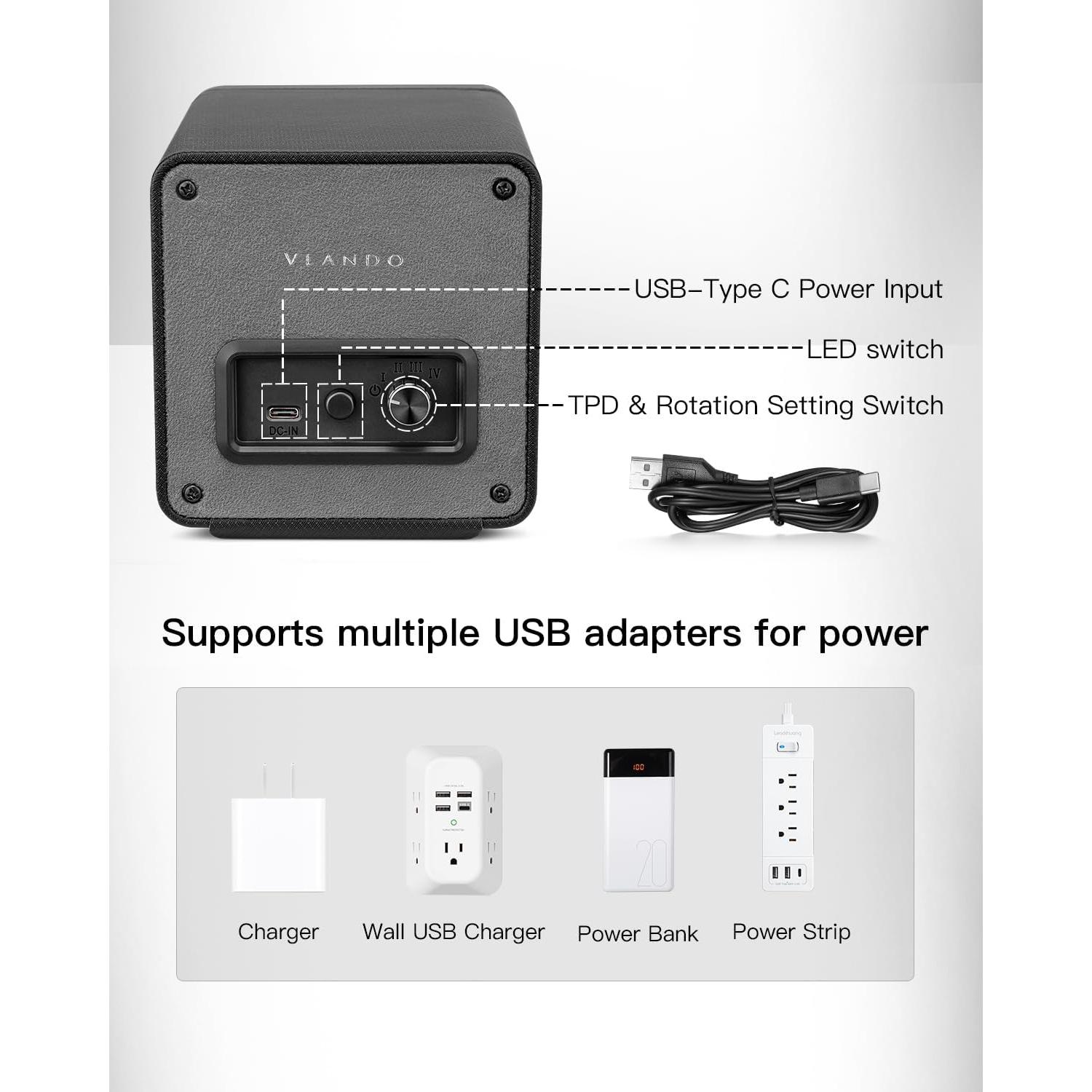 Reloj Winder Vlando Automático Negro con Motor Silencioso