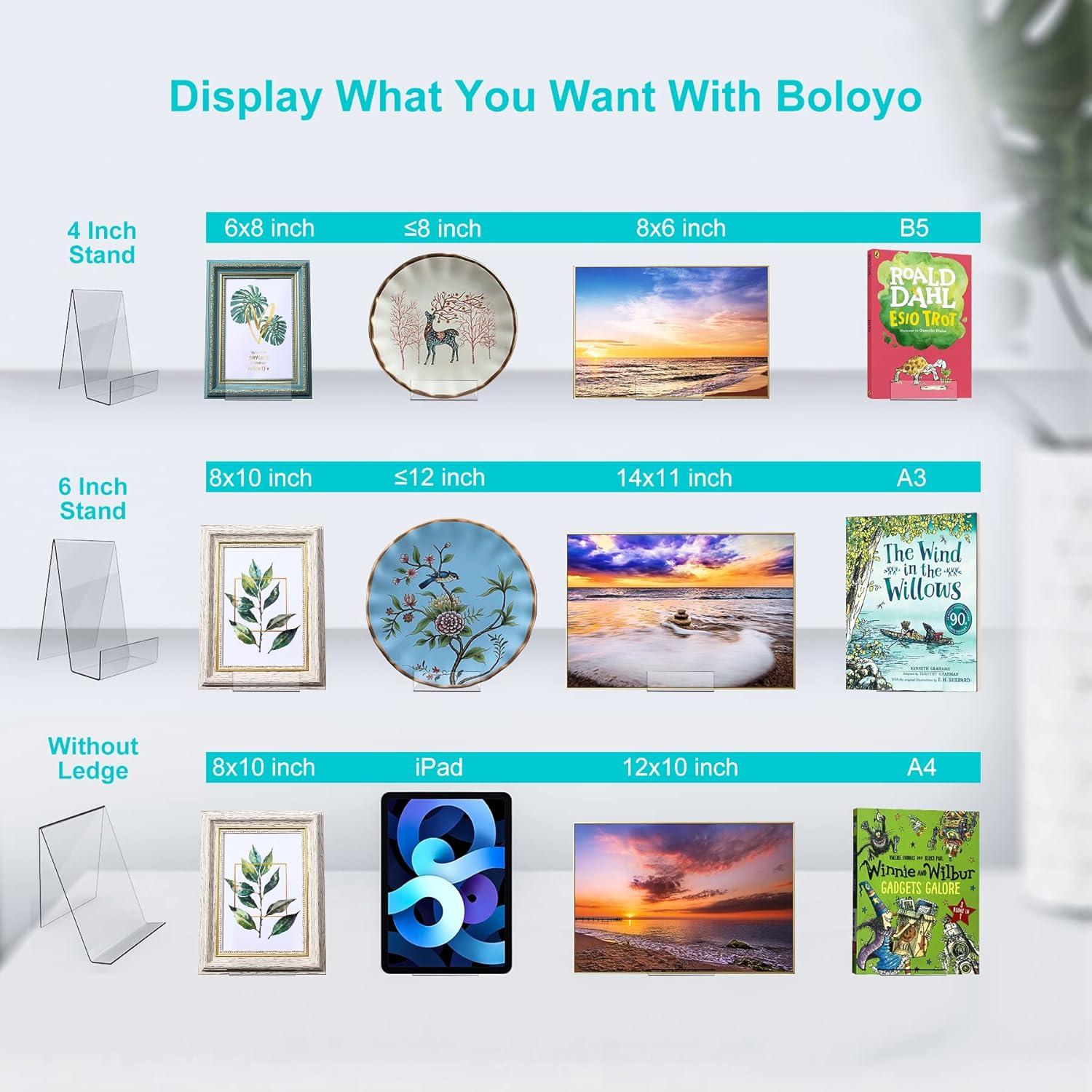 Soporte de Libro Acrílico Boloyo 10.16 cm Negro 6PC