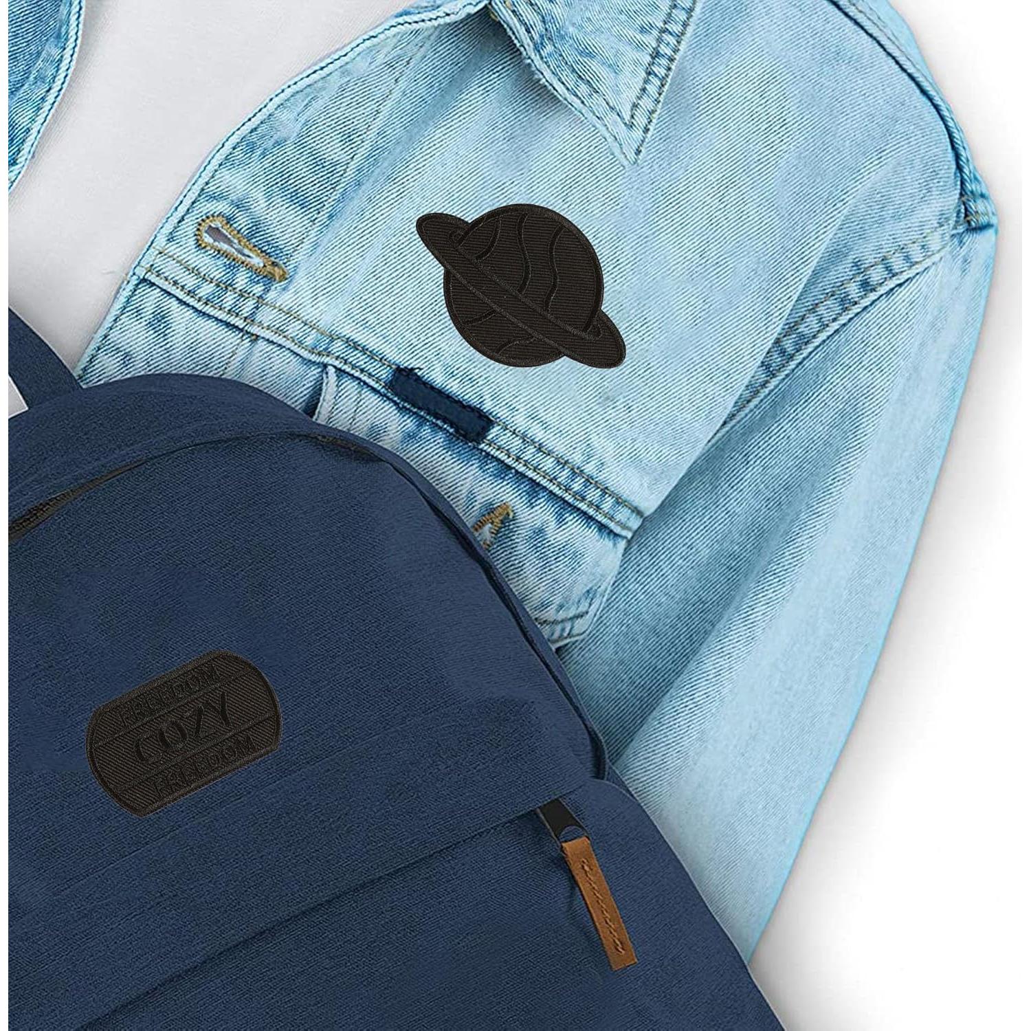 14 Parches Bordados Negros Woohome para Planchar o Coser