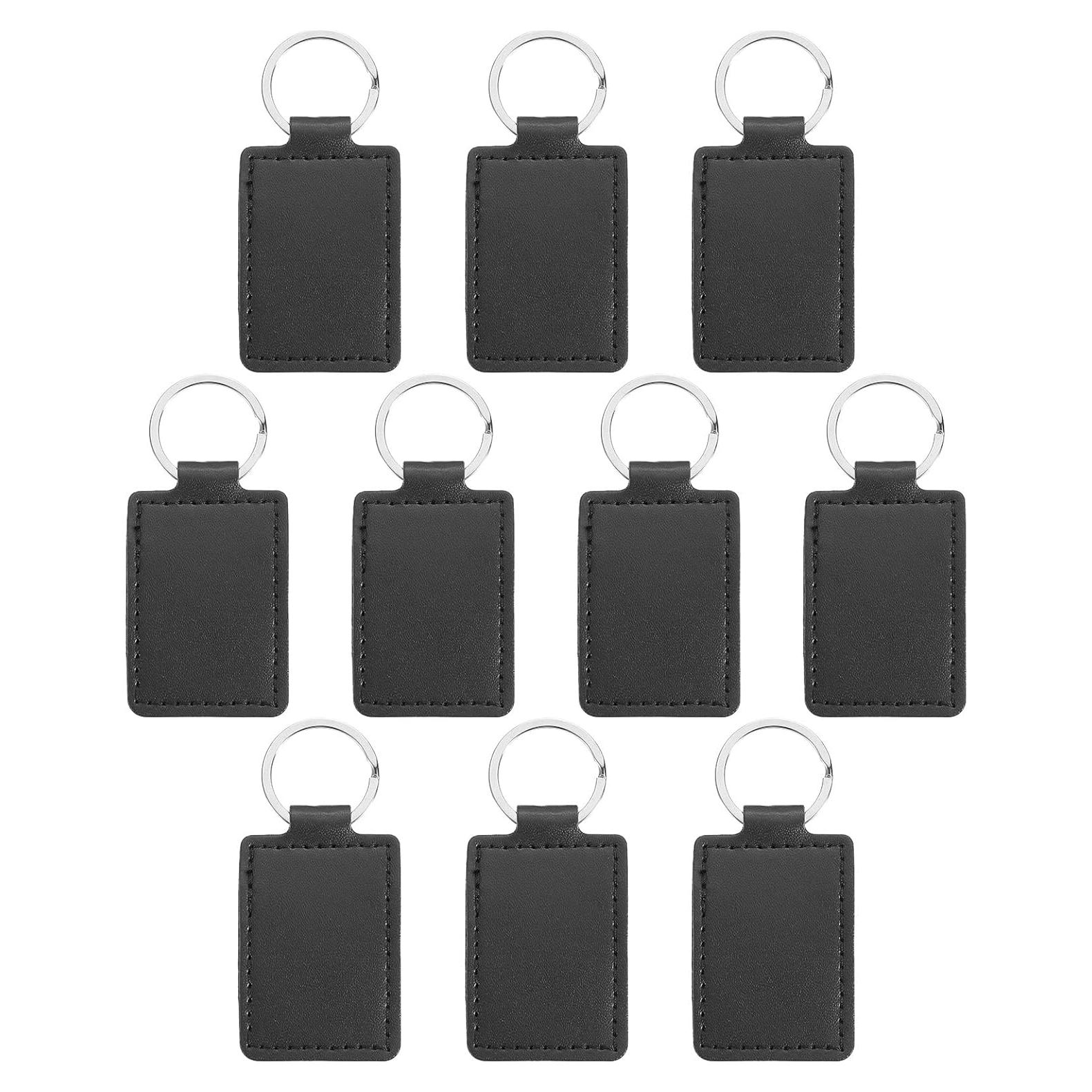 Llaveros de Cuero PU PATIKIL para Sublimación - 10 Pcs 65x40mm