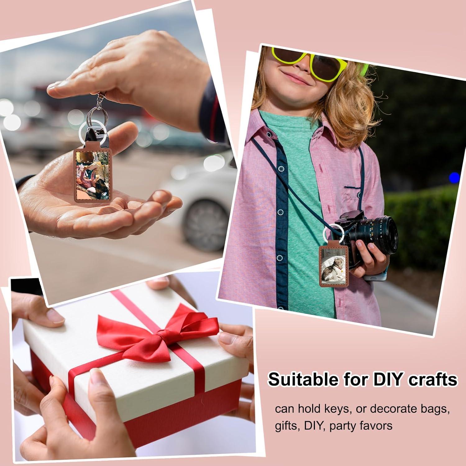 Llaveros de Cuero PU PATIKIL para Sublimación - 10 Pcs 65x40mm