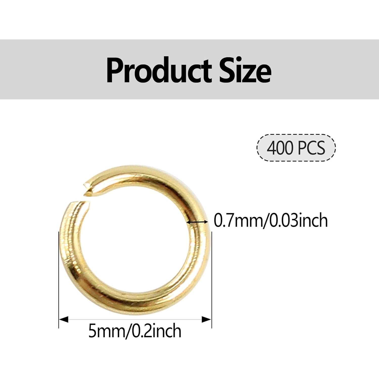 Anillas de Salto Metálicas pson Doradas 5mm - 400 Piezas
