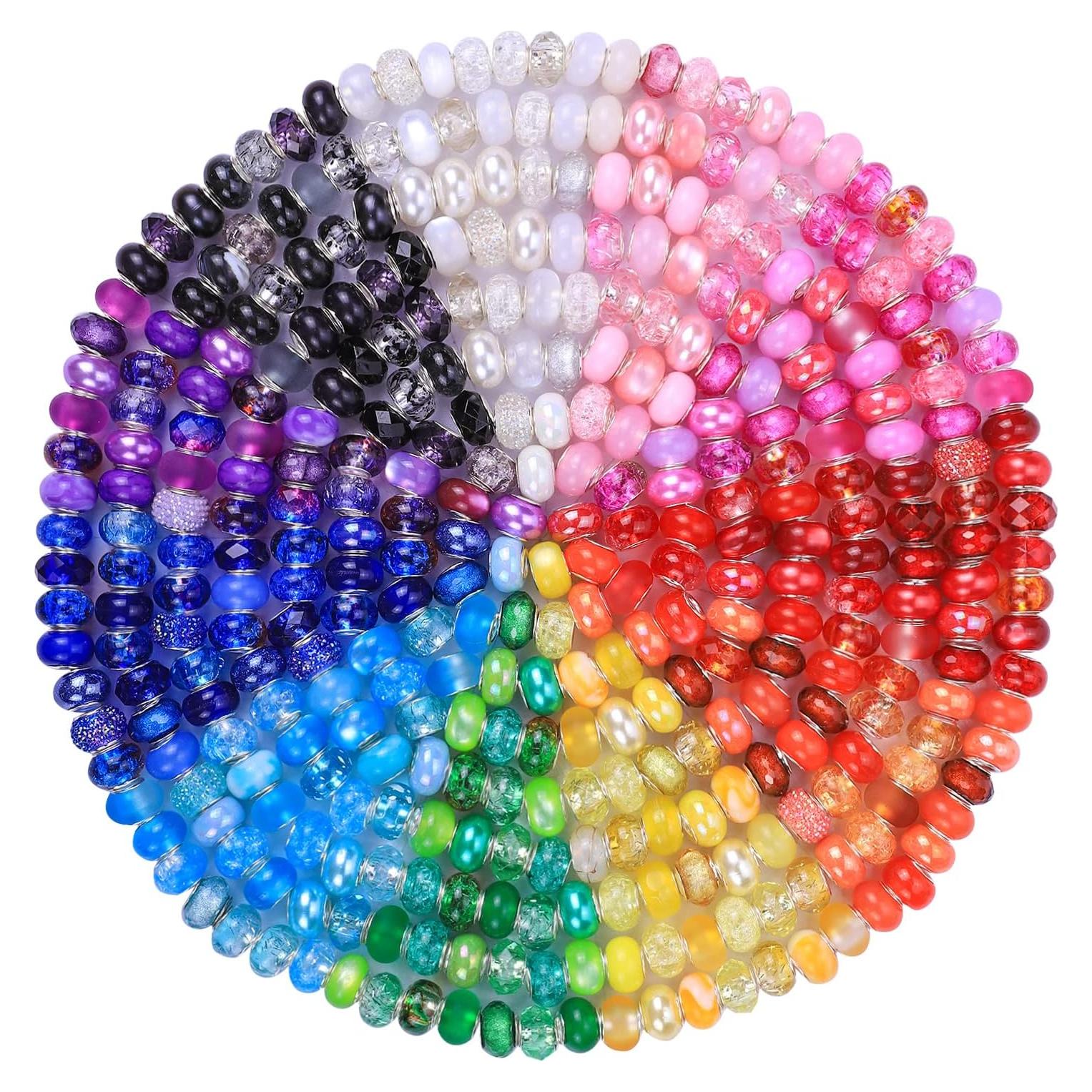 192 Perlas de Hoyo Grande AIPRIDY para Joyería DIY - 12 Estilos