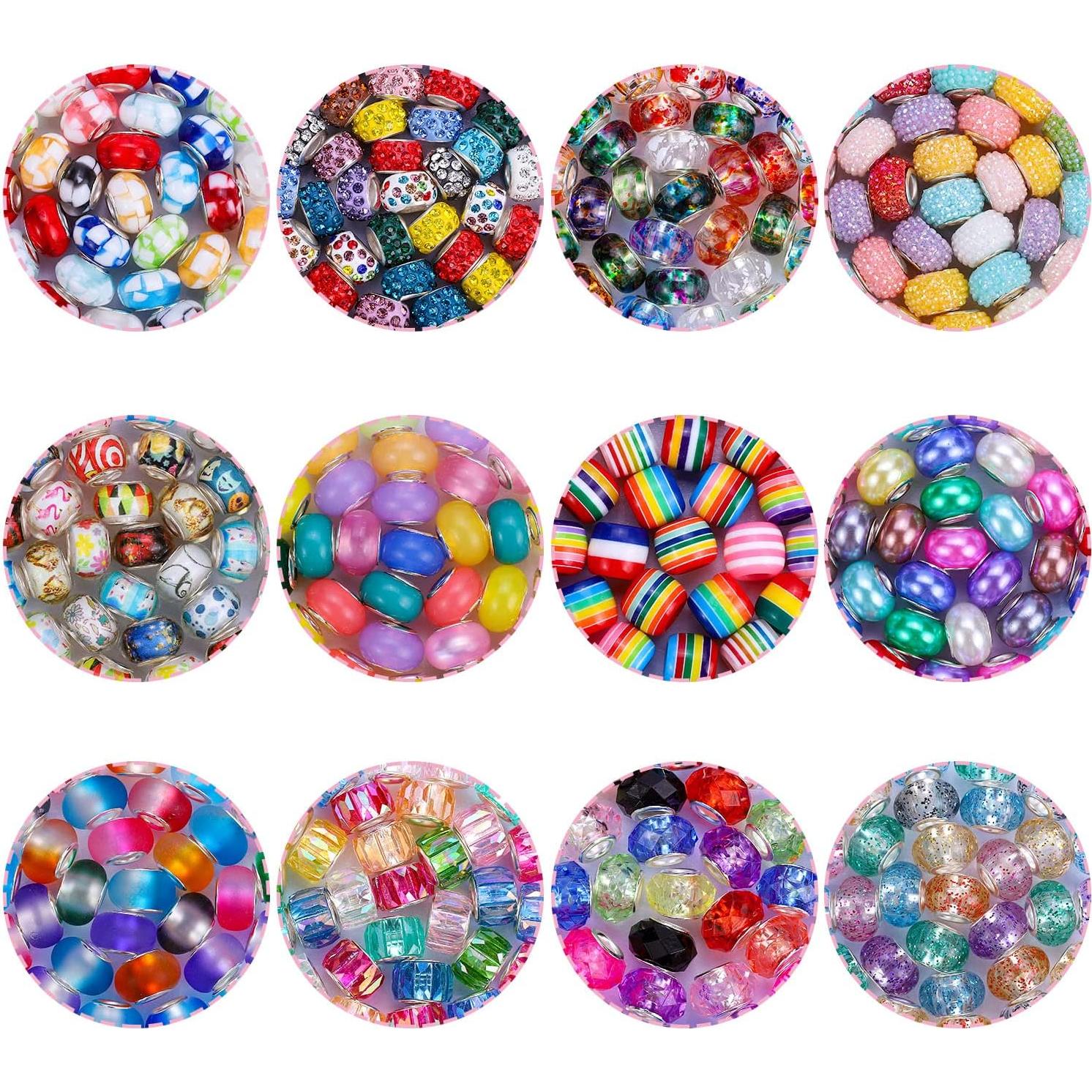 192 Perlas de Hoyo Grande AIPRIDY para Joyería DIY - 12 Estilos