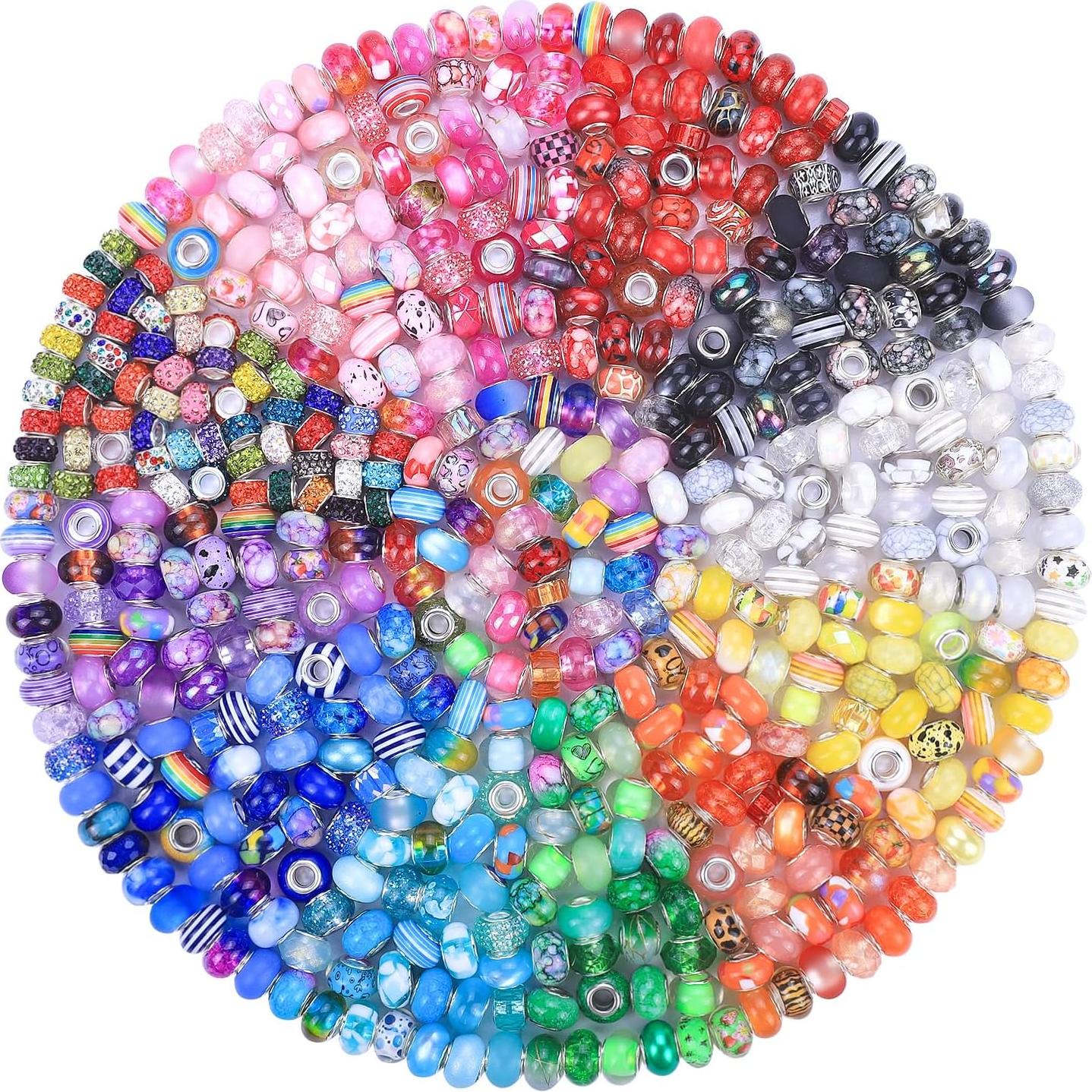 192 Perlas de Hoyo Grande AIPRIDY para Joyería DIY - 12 Estilos