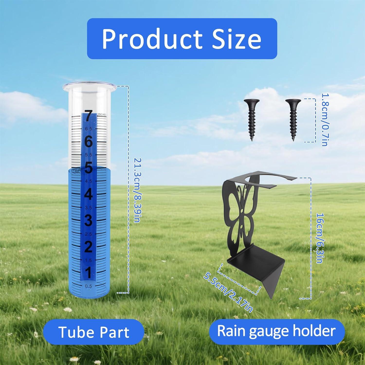 Medidor de Lluvia TBWHL 17.78 cm con Soporte Acero Inoxidable