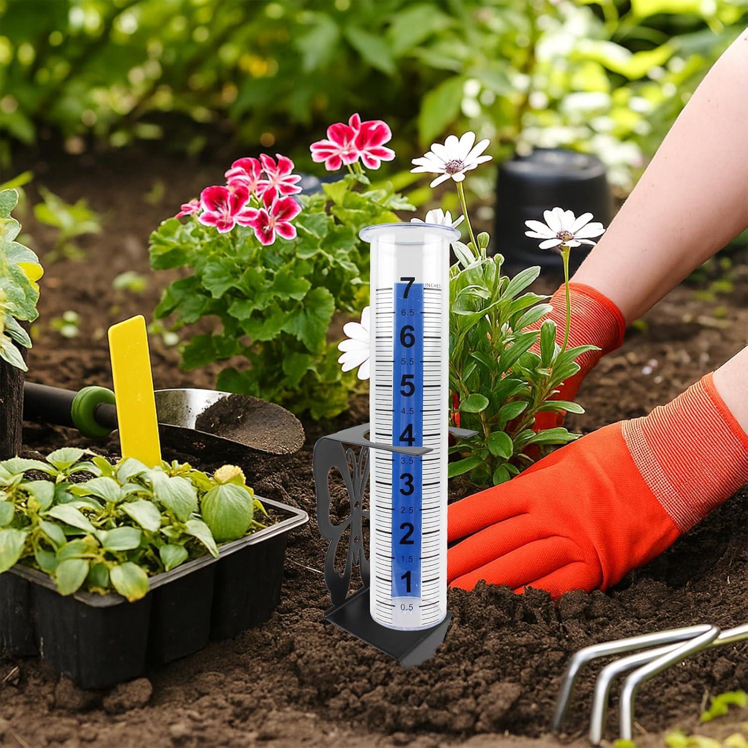 Medidor de Lluvia TBWHL 17.78 cm con Soporte Acero Inoxidable