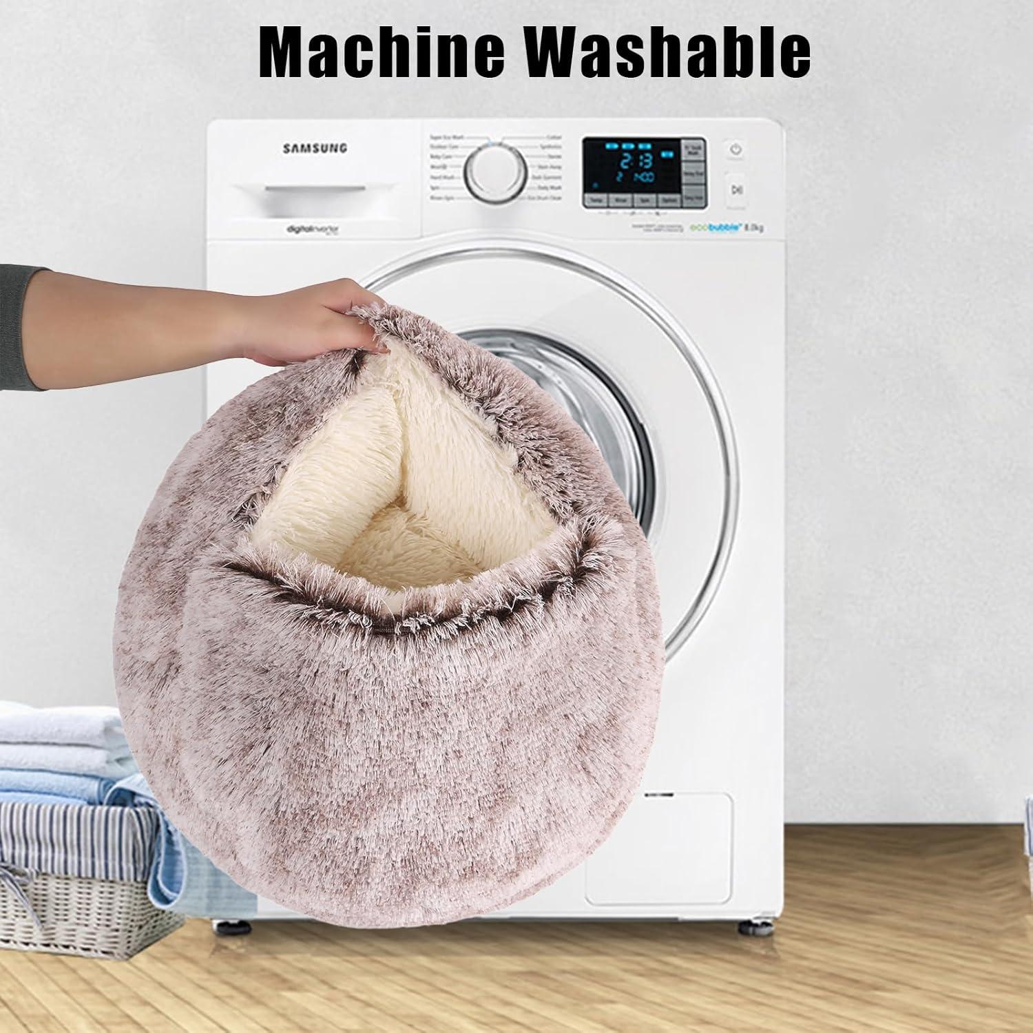 Cama Redonda con Capucha KKBDOO 50x50 cm para Gatos y Perros