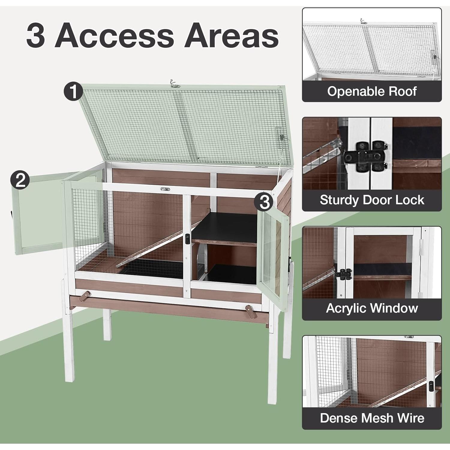 Jaula para Cobayas MEDEHOO AIR53 - Multi-Nivel 93x50x93 cm