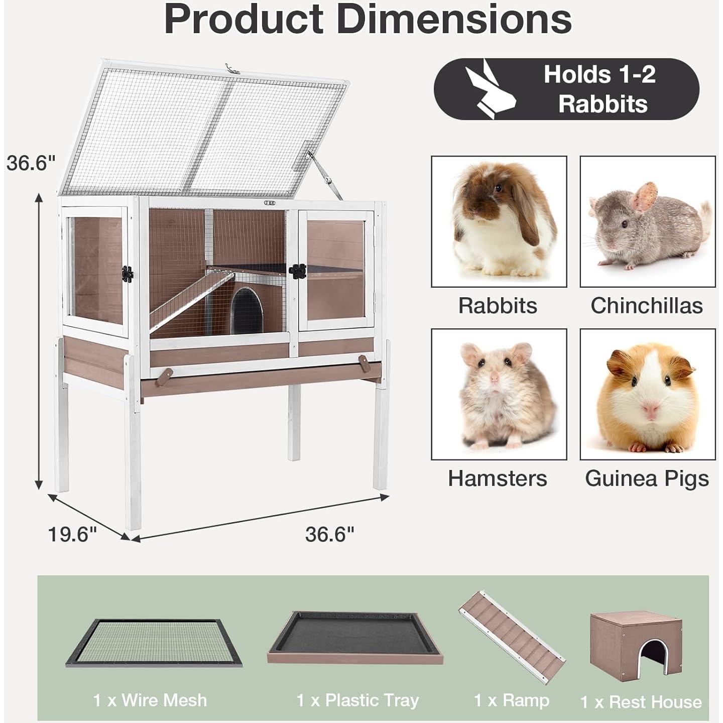 Jaula para Cobayas MEDEHOO AIR53 - Multi-Nivel 93x50x93 cm
