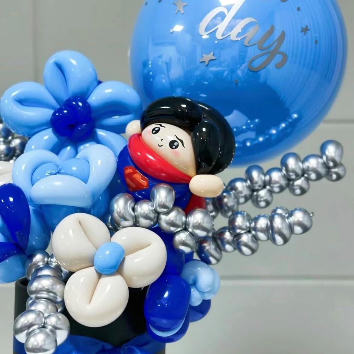 100 Globos Azul Bebé EBLLIWSM 30 cm para Fiestas y Cumpleaños