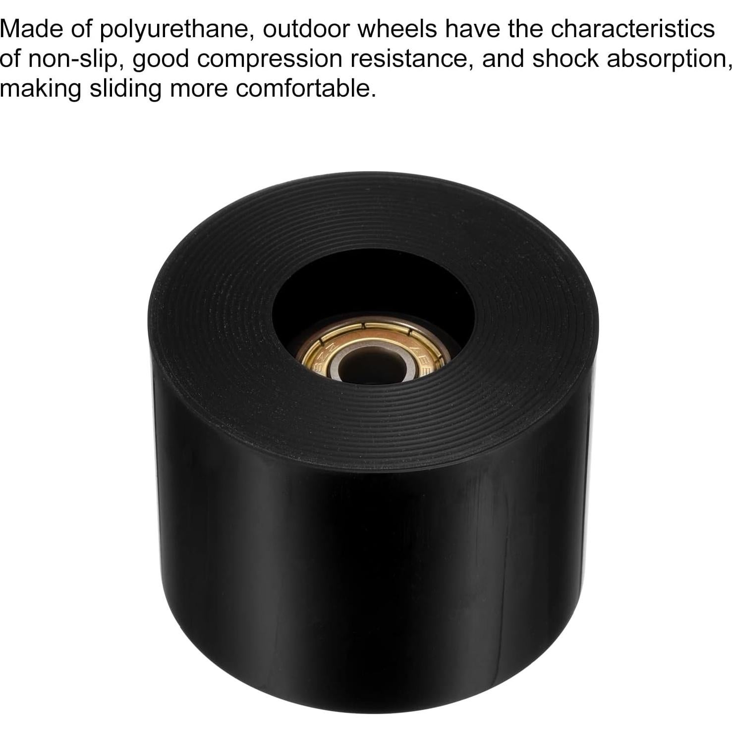 Ruedas de Longboard PATIKIL 45x60mm PU ABEC-11 Negras