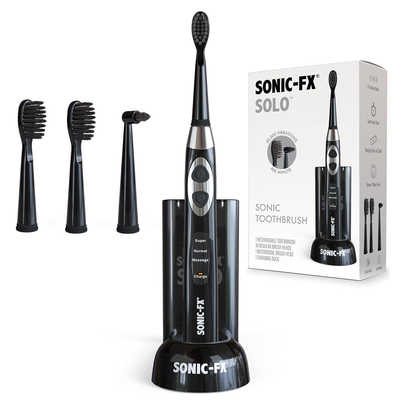 Cepillo de dientes eléctrico Sonic-FX 3 modos recargable negro