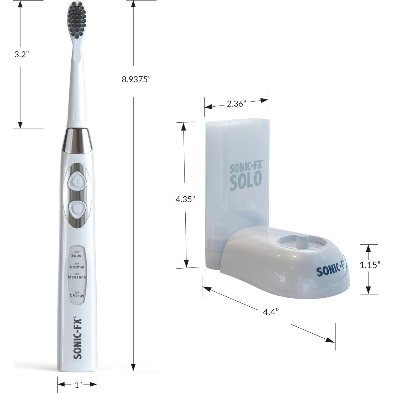 Cepillo de dientes eléctrico Sonic-FX 3 modos recargable negro