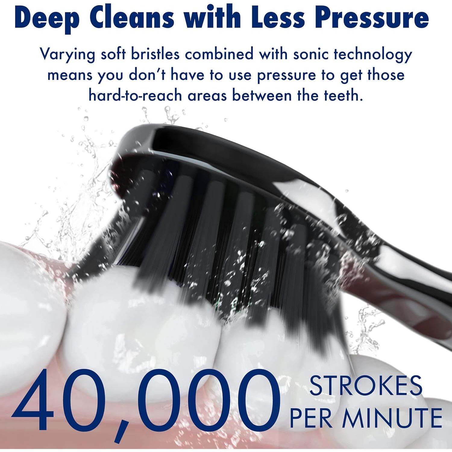 Cepillo de dientes eléctrico Sonic-FX 3 modos recargable negro