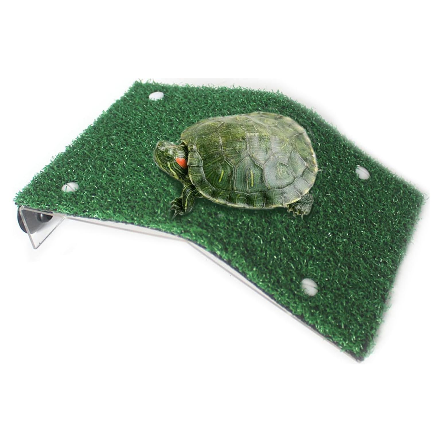 Plataforma de Sol para Tortugas BigTron Mediana con Césped Artificial