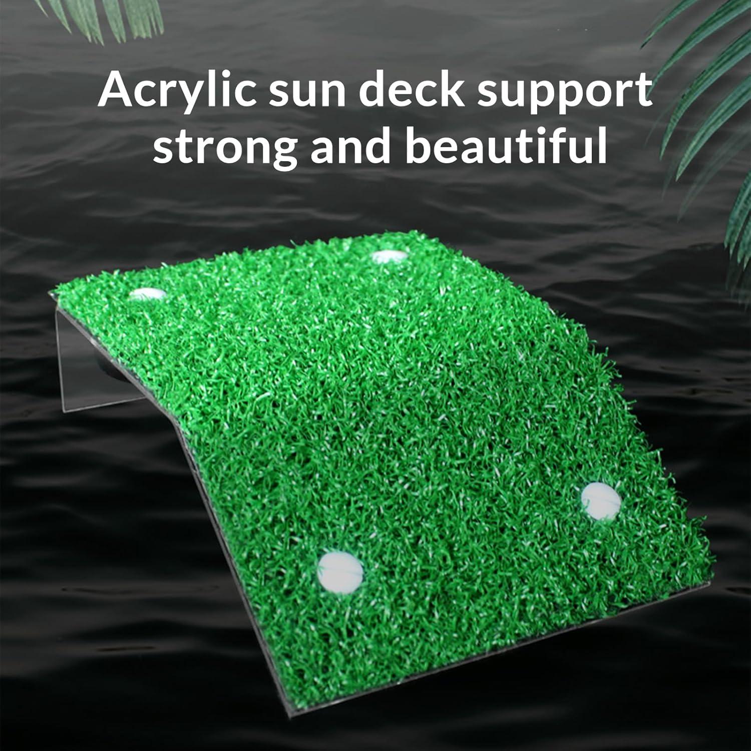 Plataforma de Sol para Tortugas BigTron Mediana con Césped Artificial