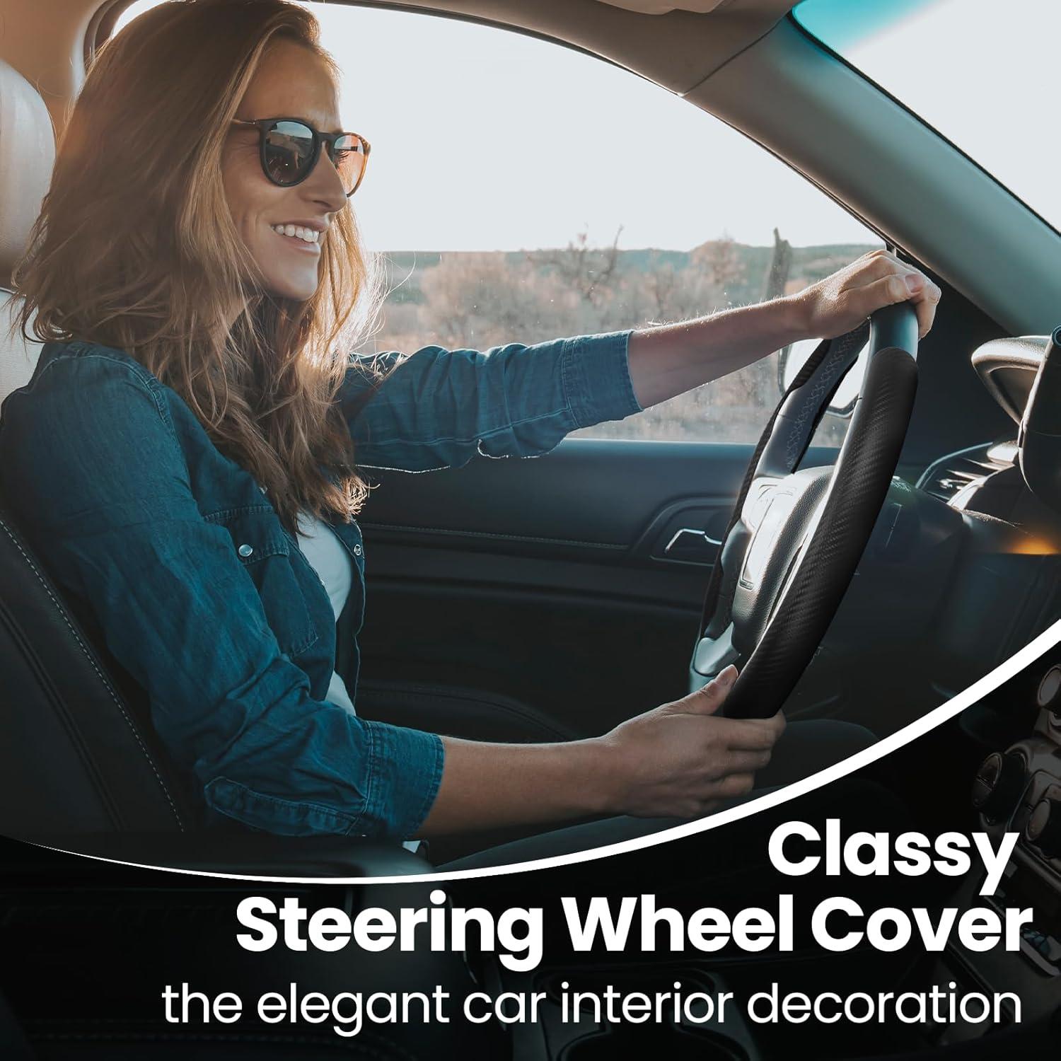 Cubierta de Volante Antideslizante GSPSCN Negra 14-16"