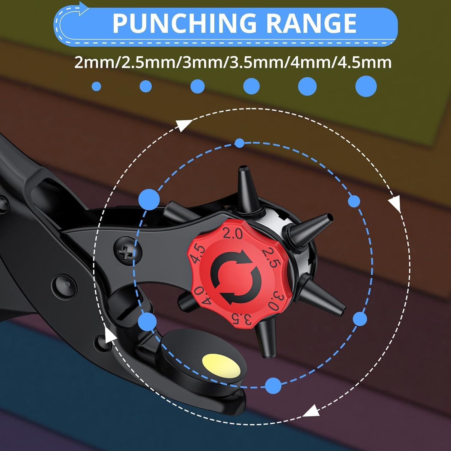 Perforadora de Agujeros de Cuero CAMWAY + 240 Remaches