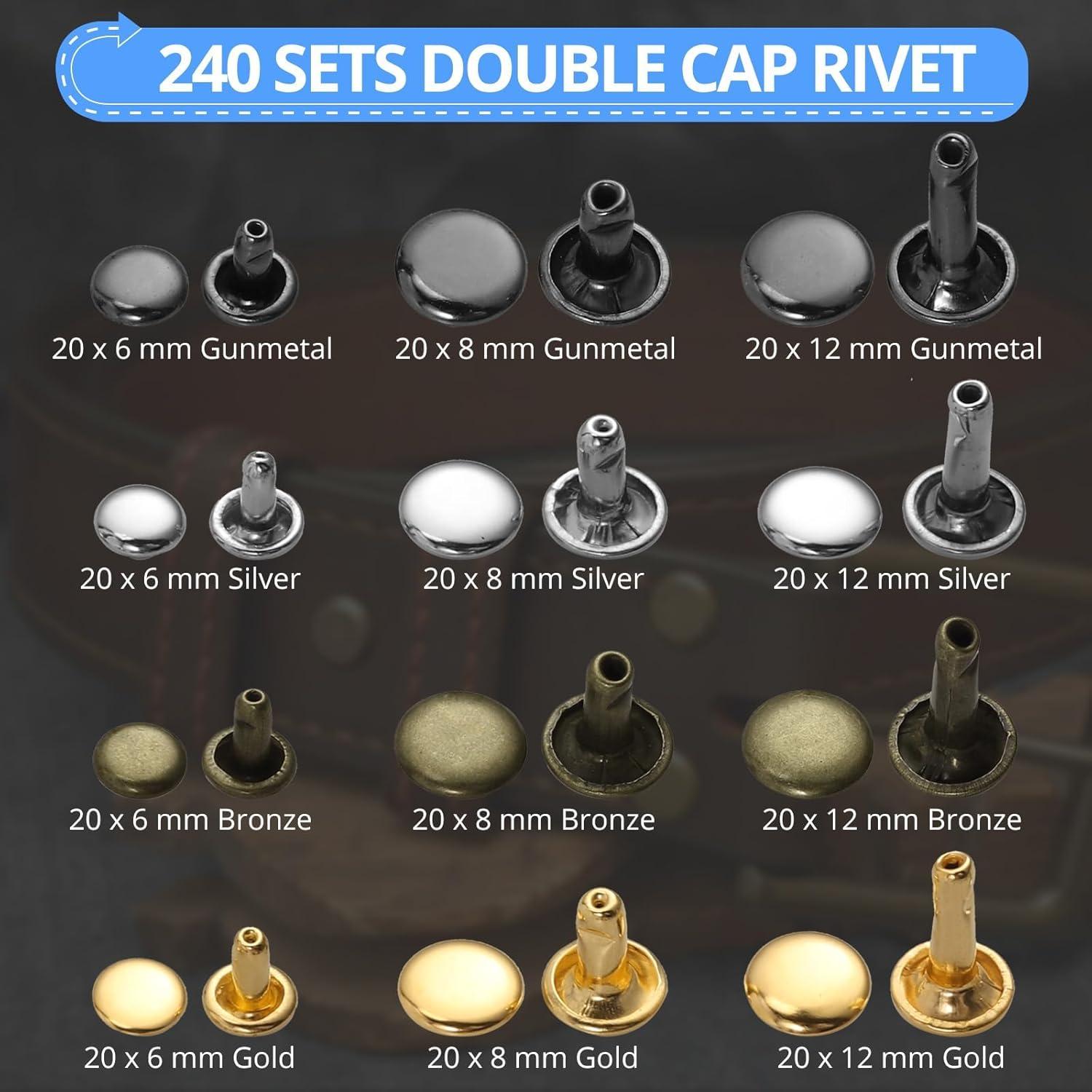 Perforadora de Agujeros de Cuero CAMWAY + 240 Remaches