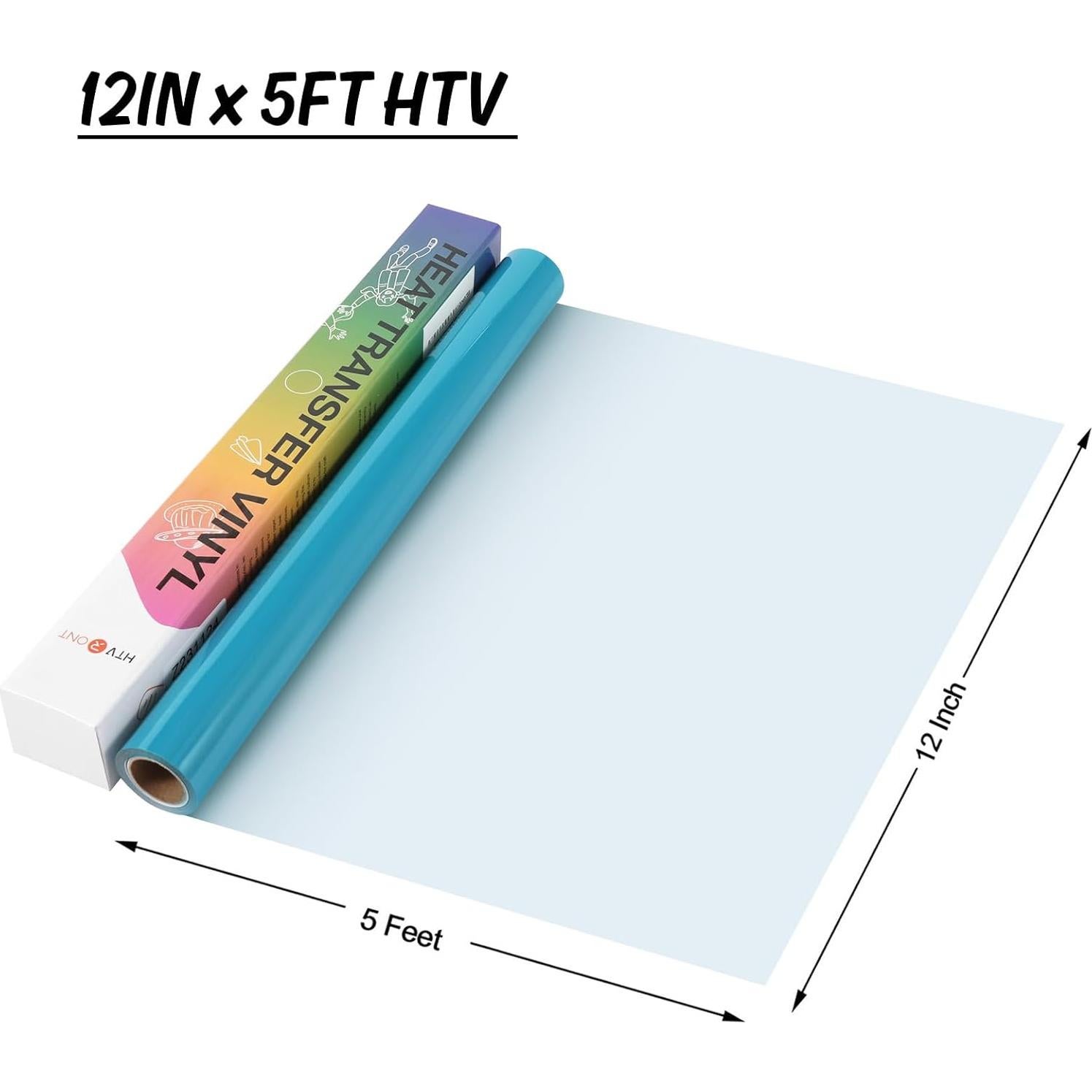 Vinilo de Transferencia de Calor HTVRONT 30.48cm x 1.52m Azul Aqua