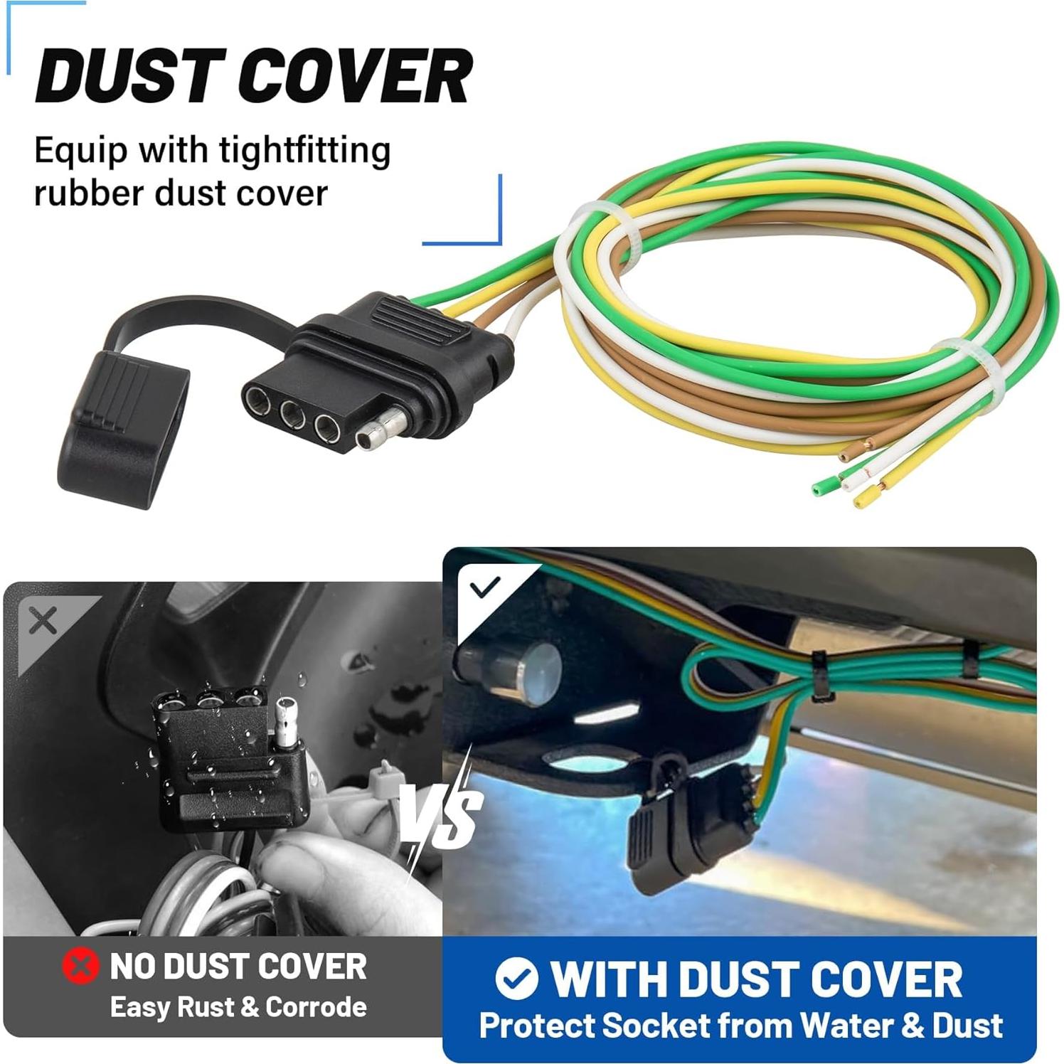 Conector de Remolque MECMO 4 Pines 1.22 m Cableado Femenino