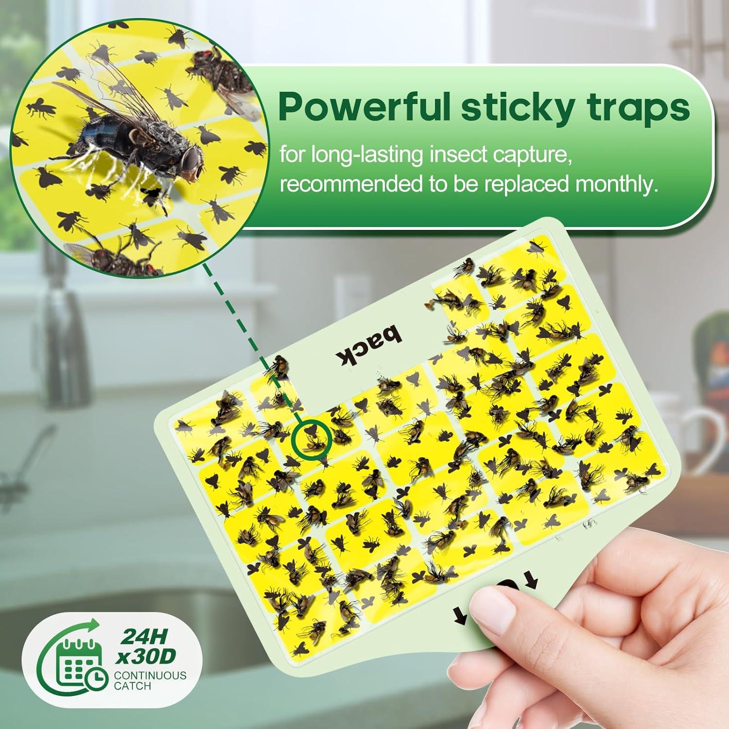 Trampa de Insectos Voladores LEUOA con Luz y Tarjetas Amarillas