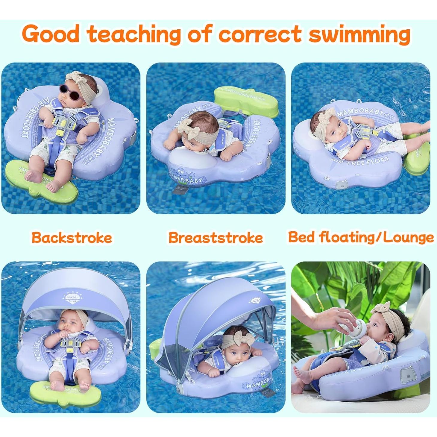 Flotador de Natación para Bebés Mambobaby con Dosel Solar
