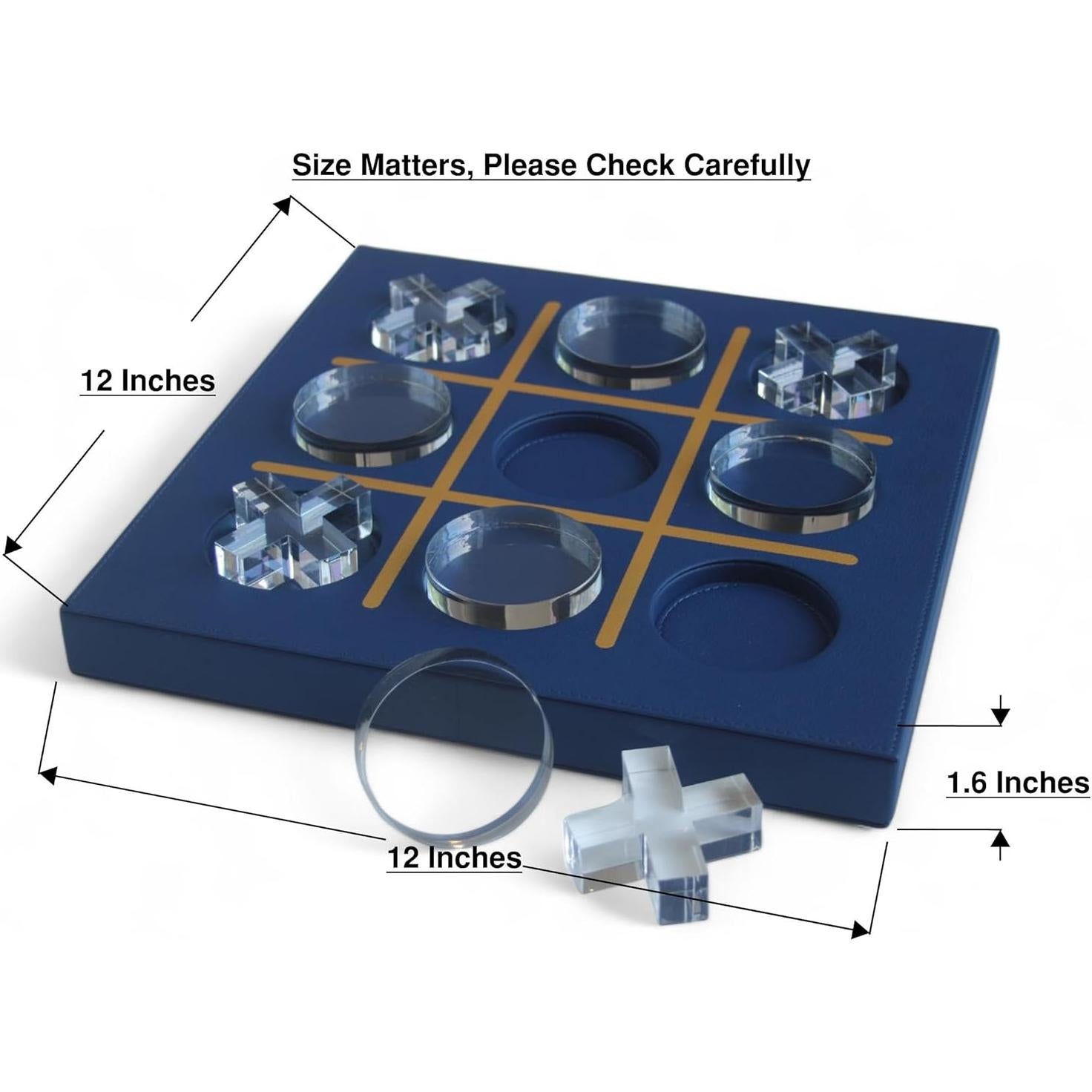 Juego de Tic Tac Toe LuxLand 30x30 cm Piezas de Cuero