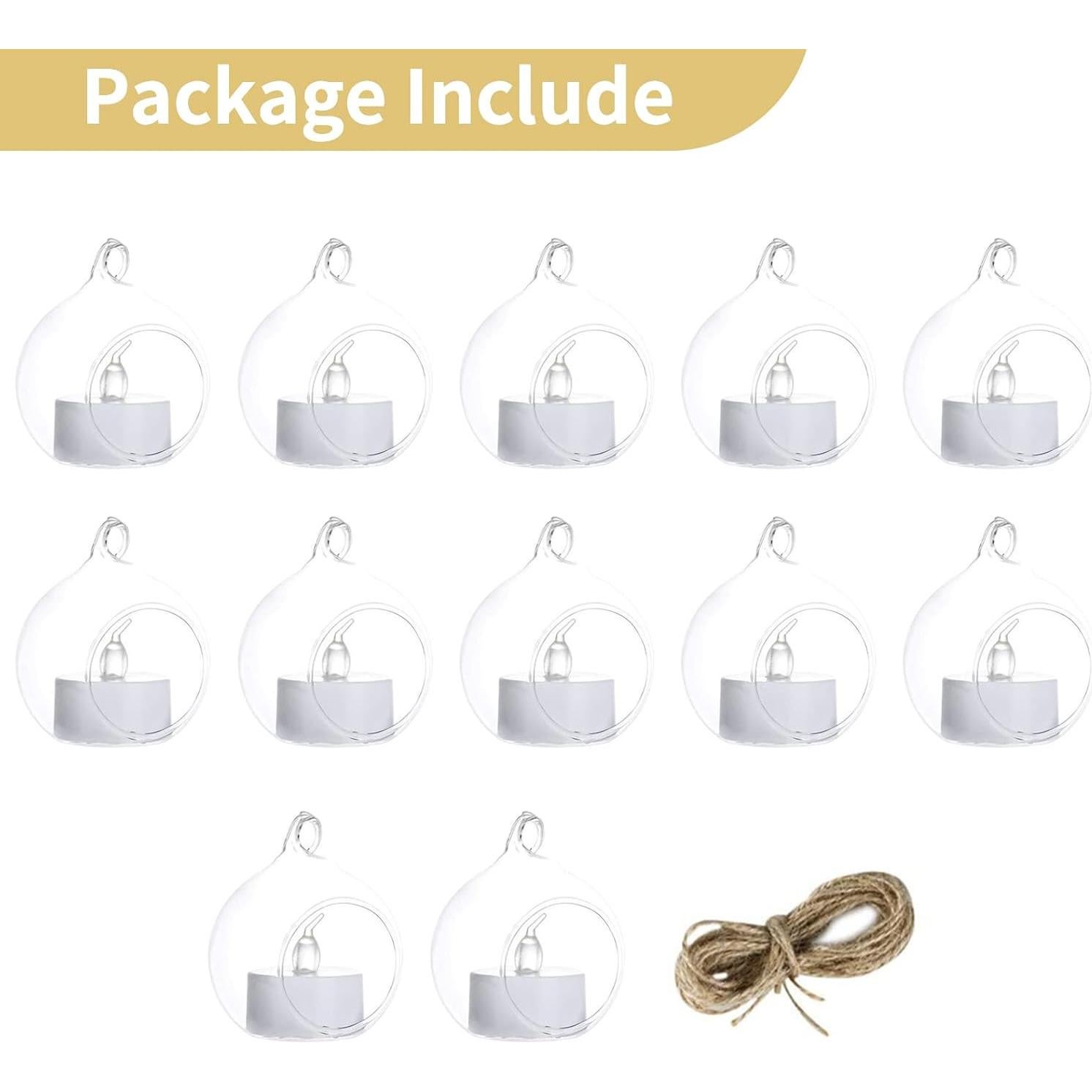 Juego de 12 Soportes para Velas Tealight NUPTIO de Vidrio 6 cm