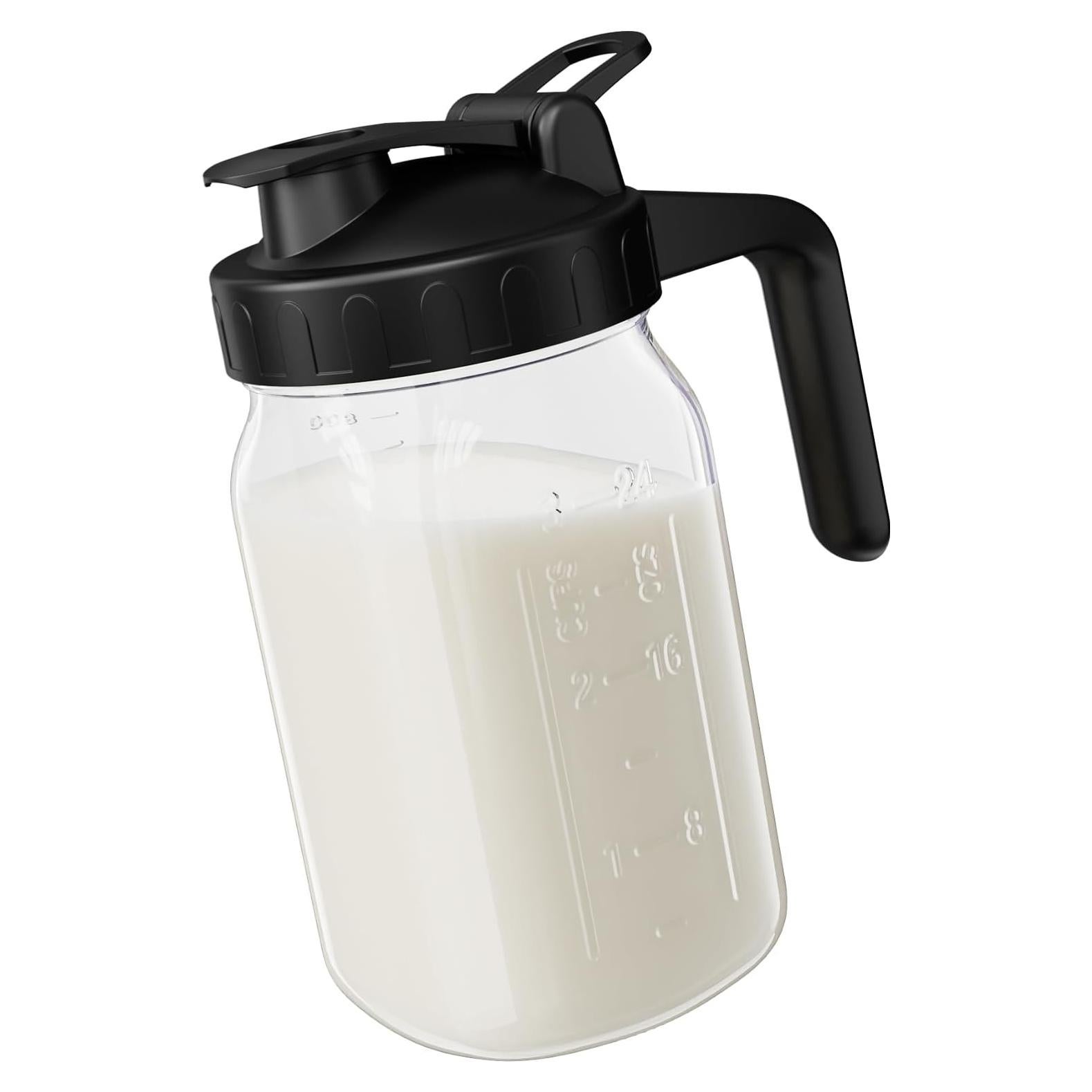 Jarra de Cristal Hermética JunVpic 32 oz con Pico y Asa Negra