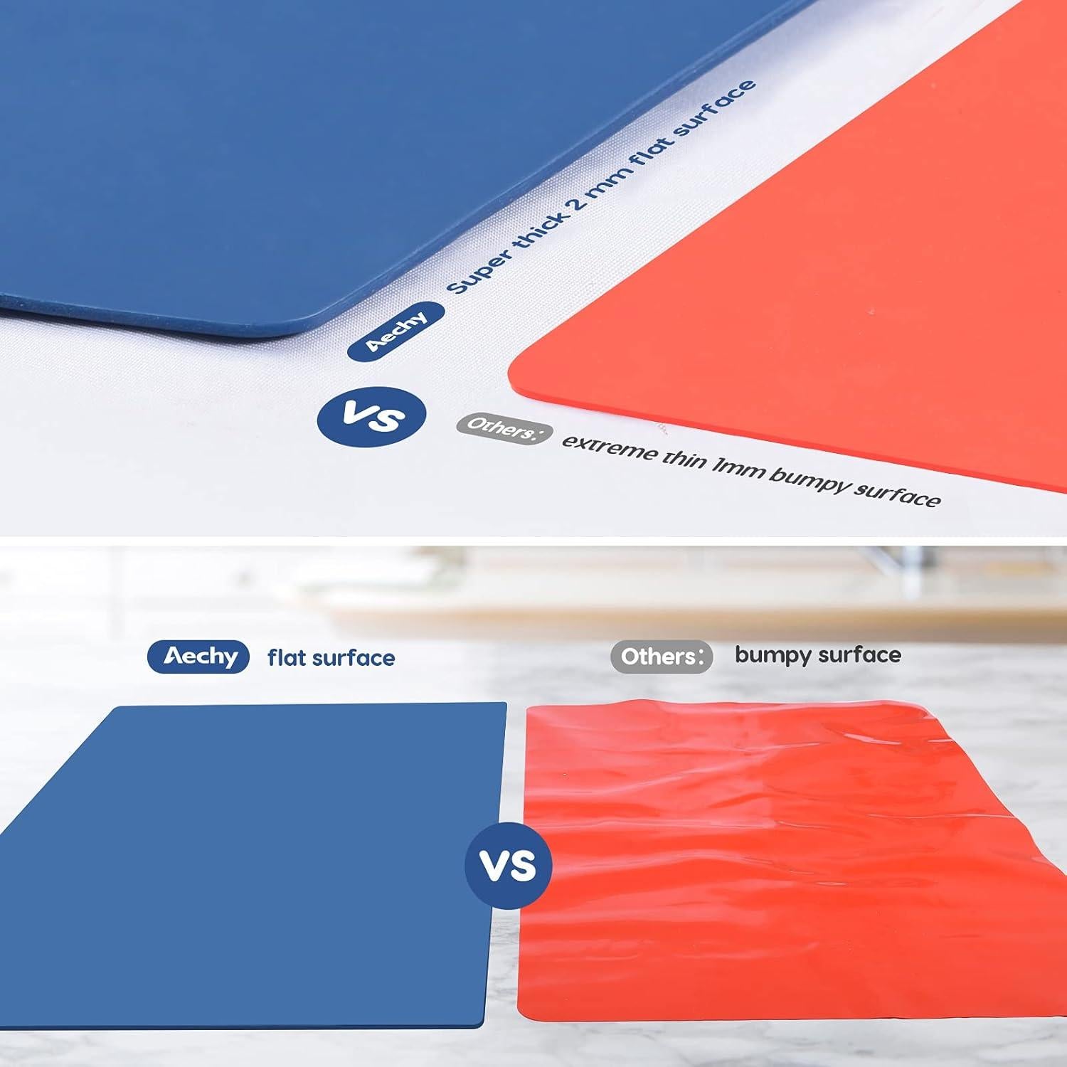 Tapete de Silicona Extra Grande AECHY 91.4x61cm Azul Antideslizante