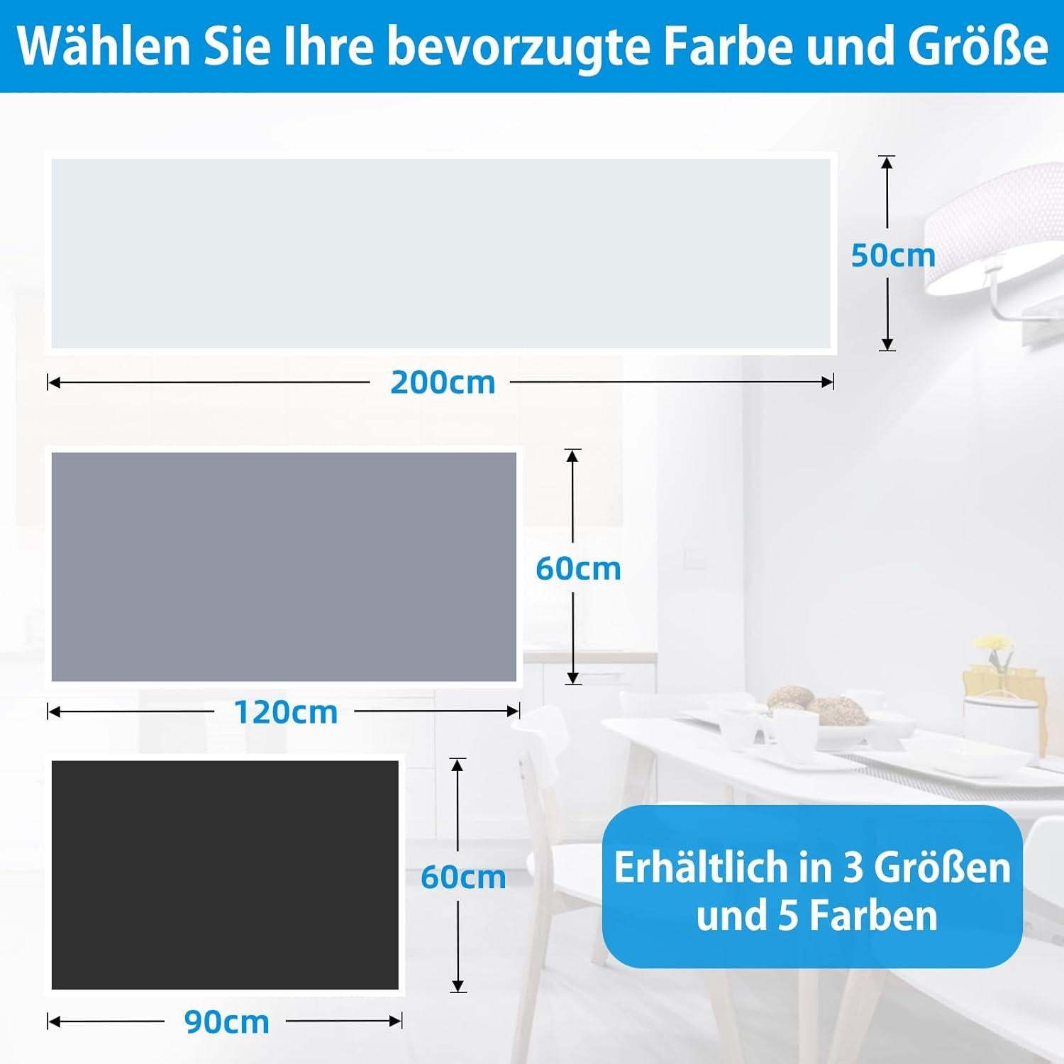 Tapete de Silicona Extra Grande AECHY 91.4x61cm Azul Antideslizante