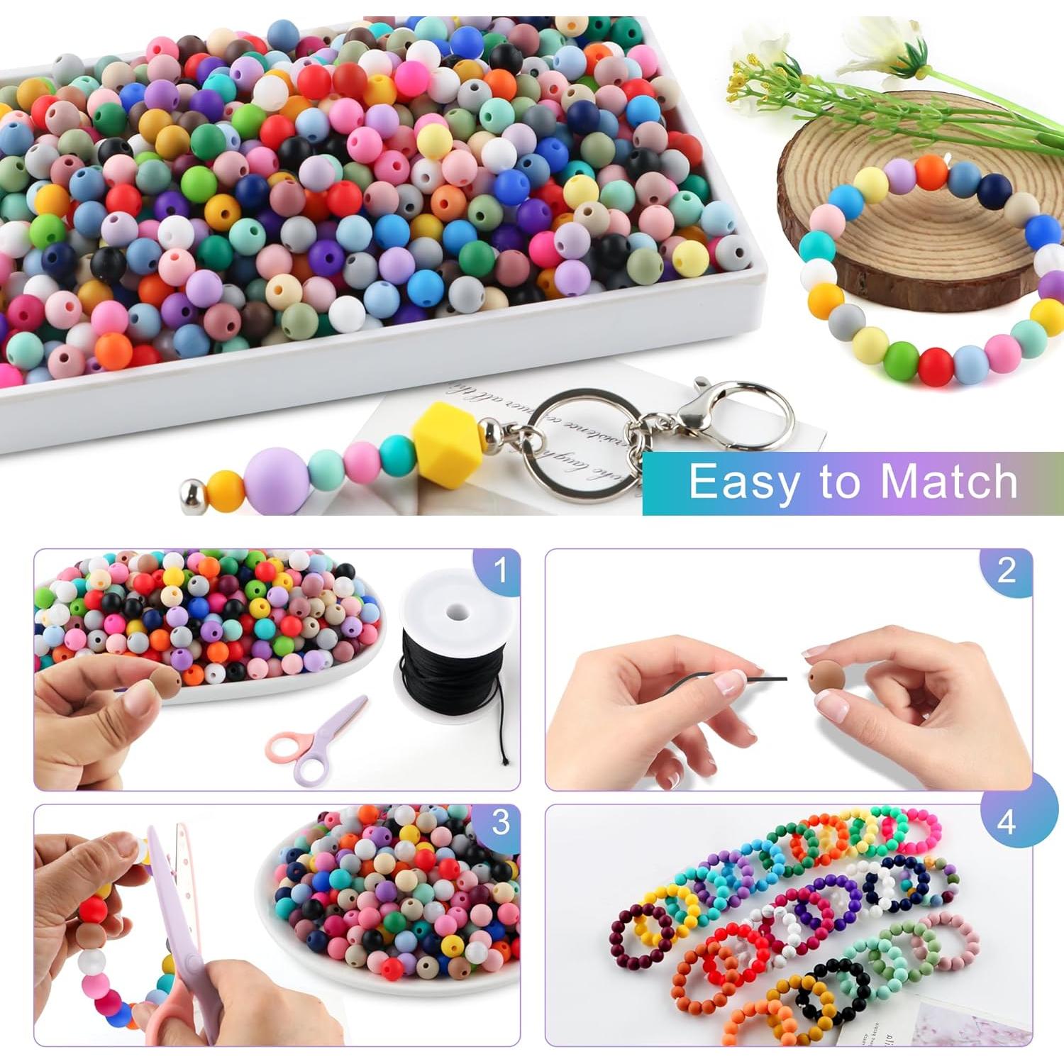 270 Perlas de Silicona Redondas 9mm HHCFAST Color Negro