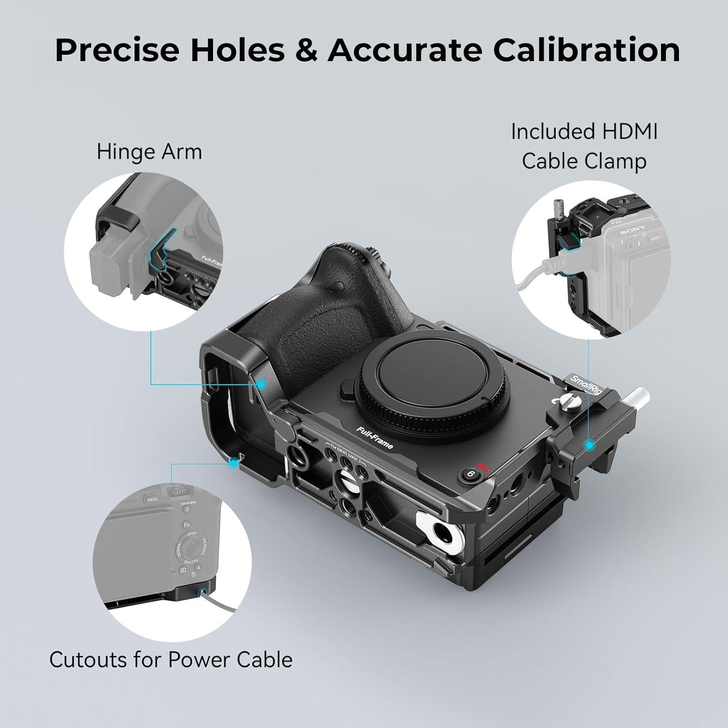 Cage para Sony FX30 FX3 con Abrazadera HDMI y Riel NATO