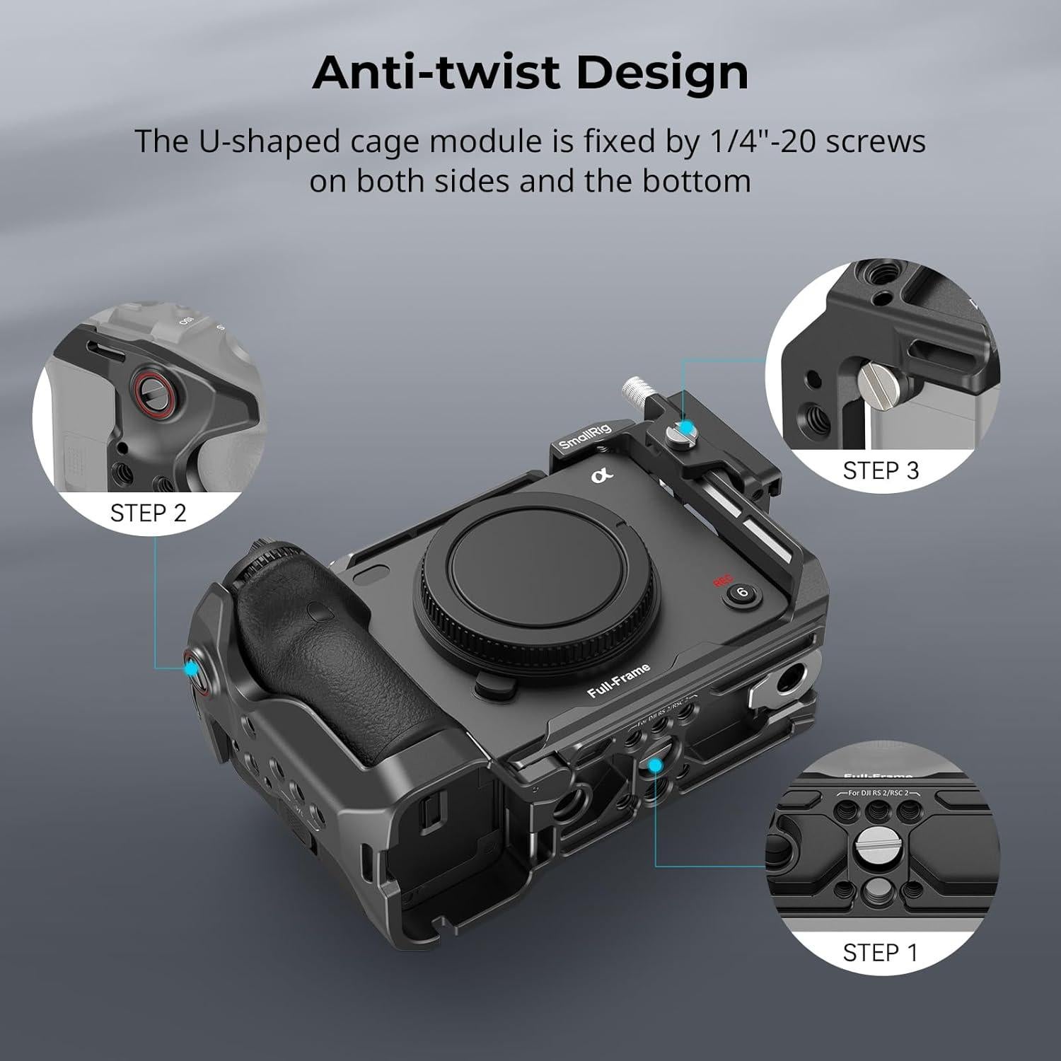 Cage para Sony FX30 FX3 con Abrazadera HDMI y Riel NATO