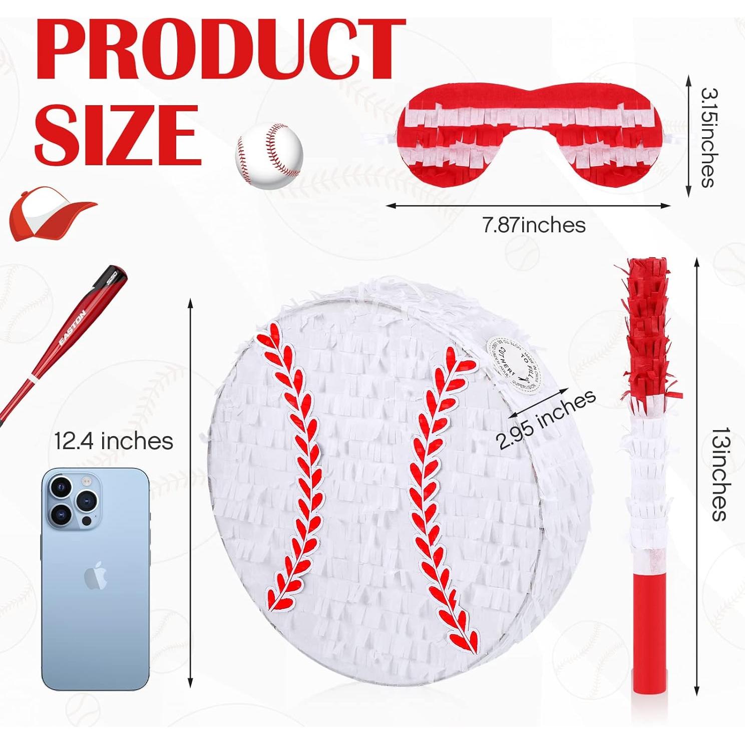 Piñata de Béisbol Deekin con Palo, Antifaz y Confeti