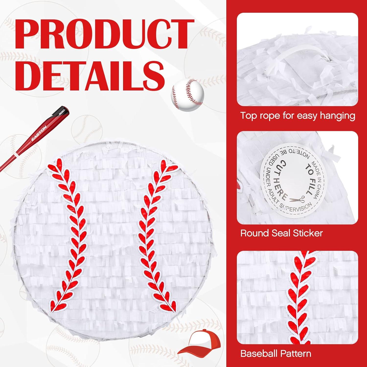 Piñata de Béisbol Deekin con Palo, Antifaz y Confeti