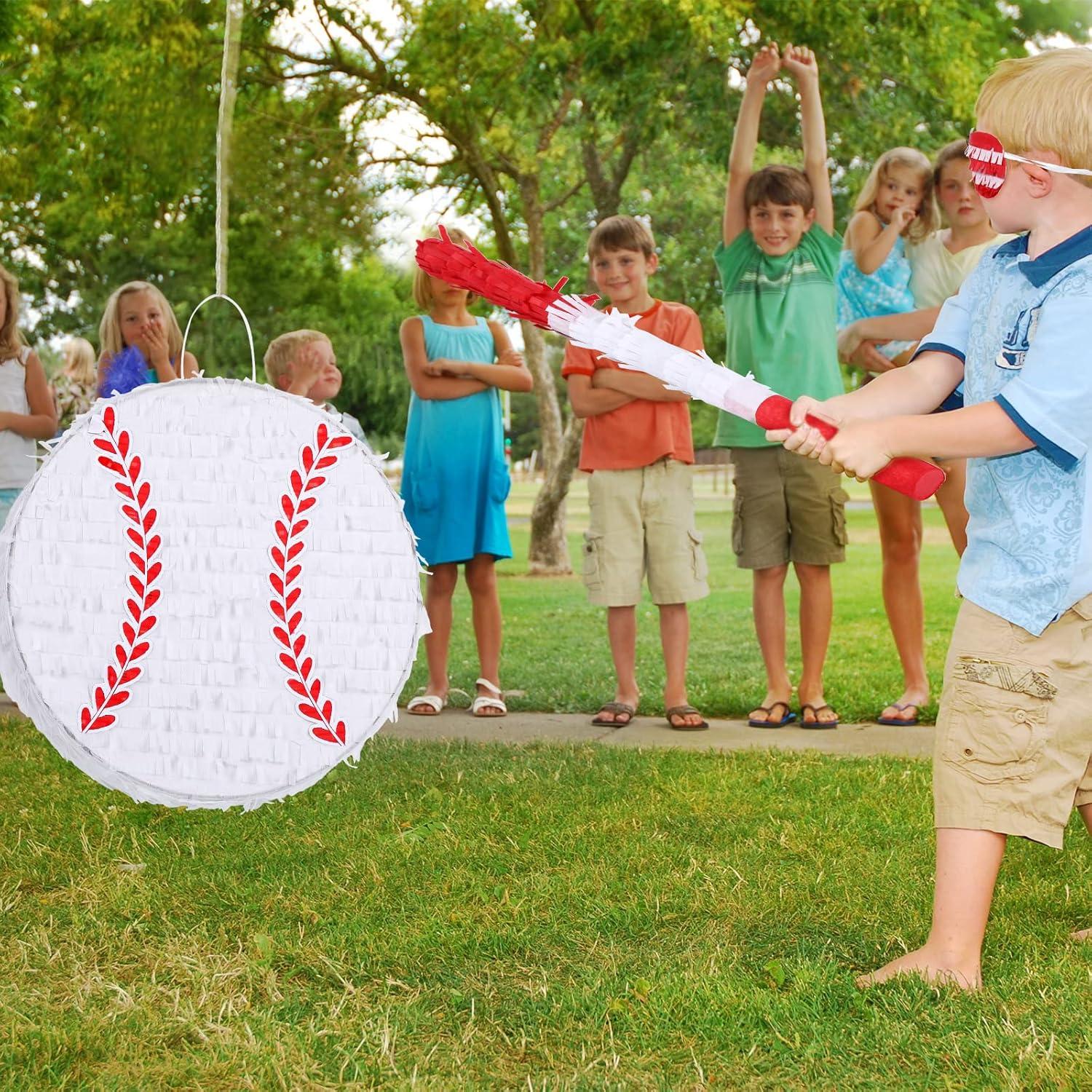Piñata de Béisbol Deekin con Palo, Antifaz y Confeti