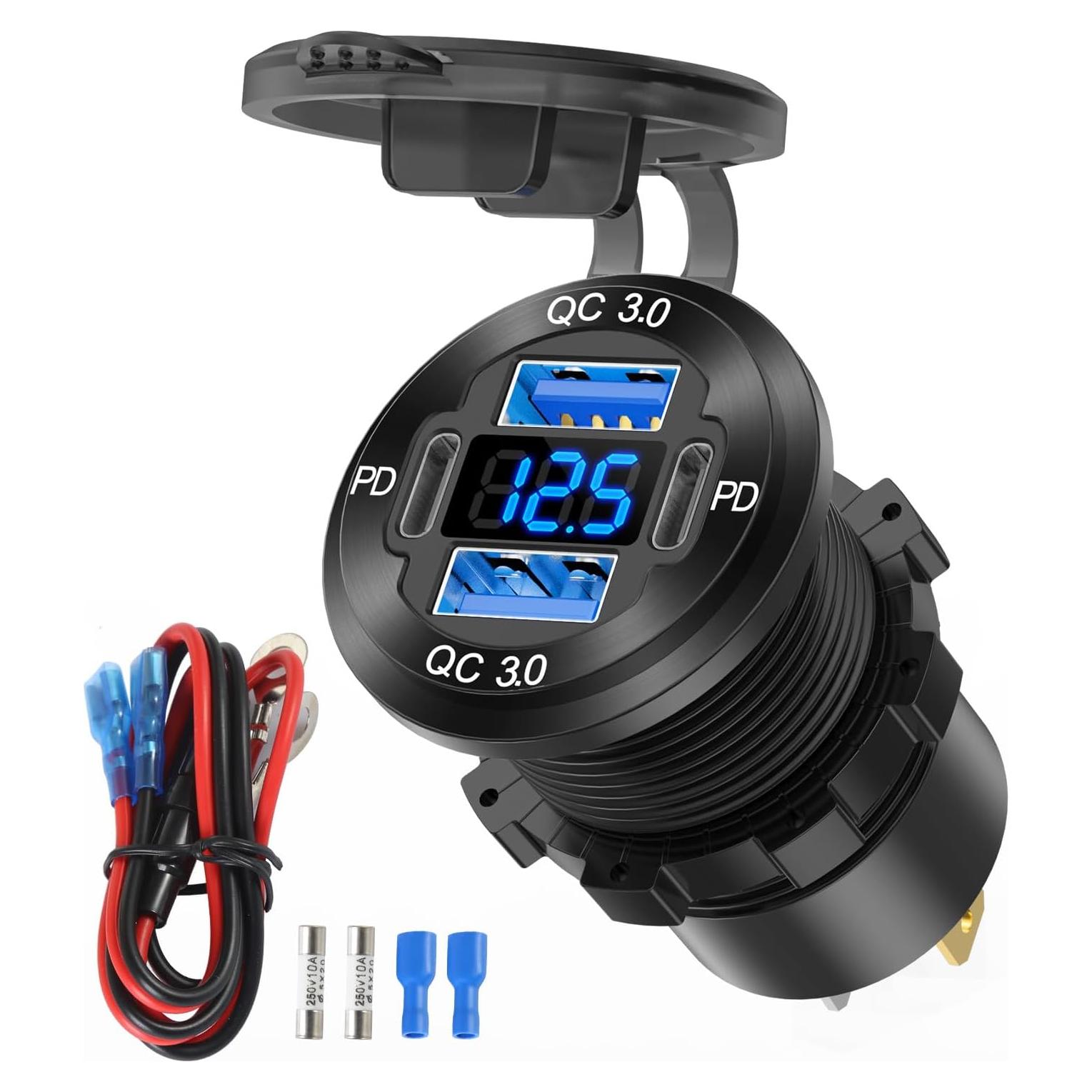 Cargador de Coche USB 12V 78W TIANWIDJEW 4 Puertos Carga Rápida