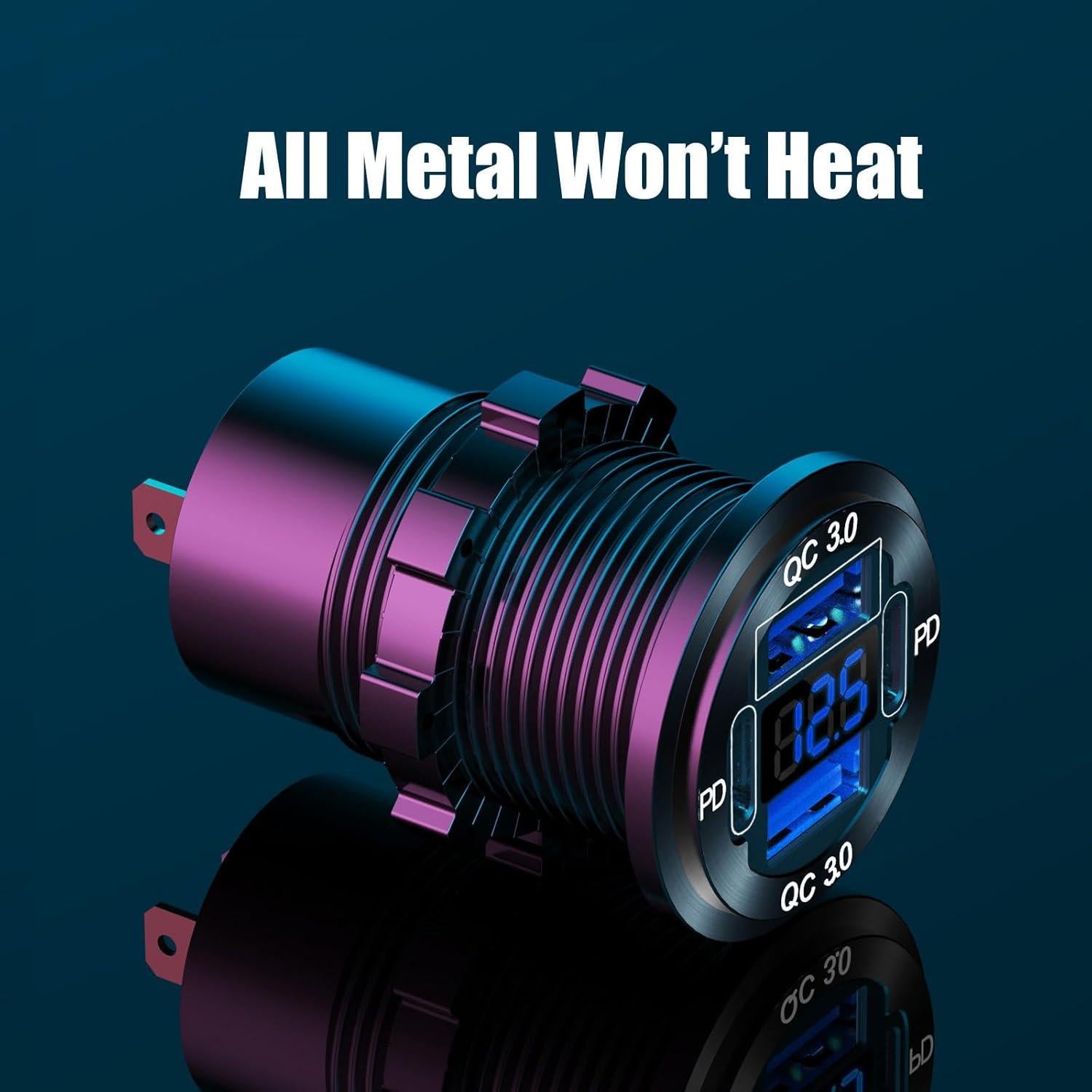 Cargador de Coche USB 12V 78W TIANWIDJEW 4 Puertos Carga Rápida