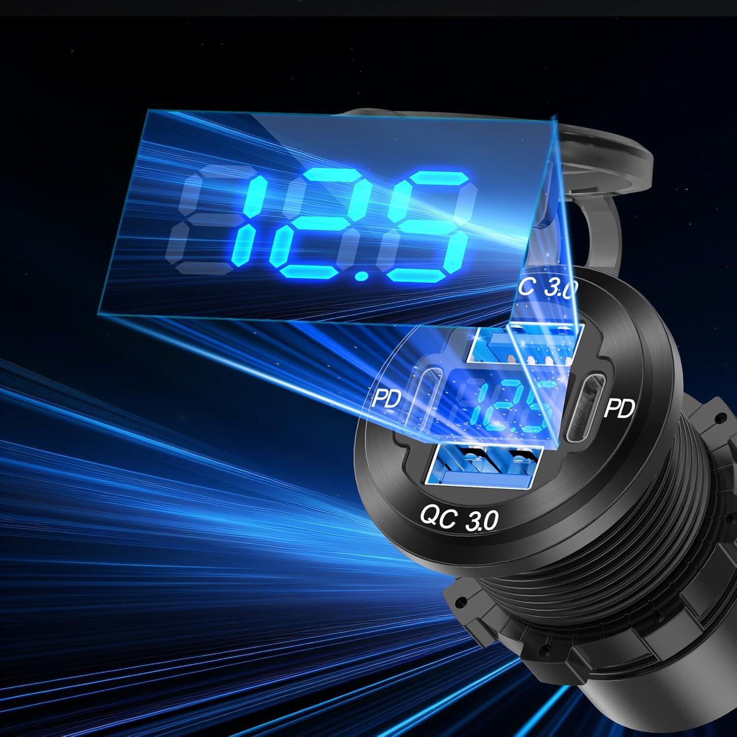 Cargador de Coche USB 12V 78W TIANWIDJEW 4 Puertos Carga Rápida